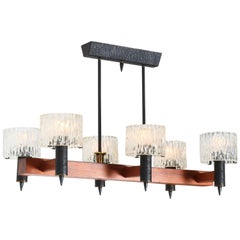 Mid-Century Modern Chandelier by Carl Fagerlund for Orrefors Sweden, 1950s