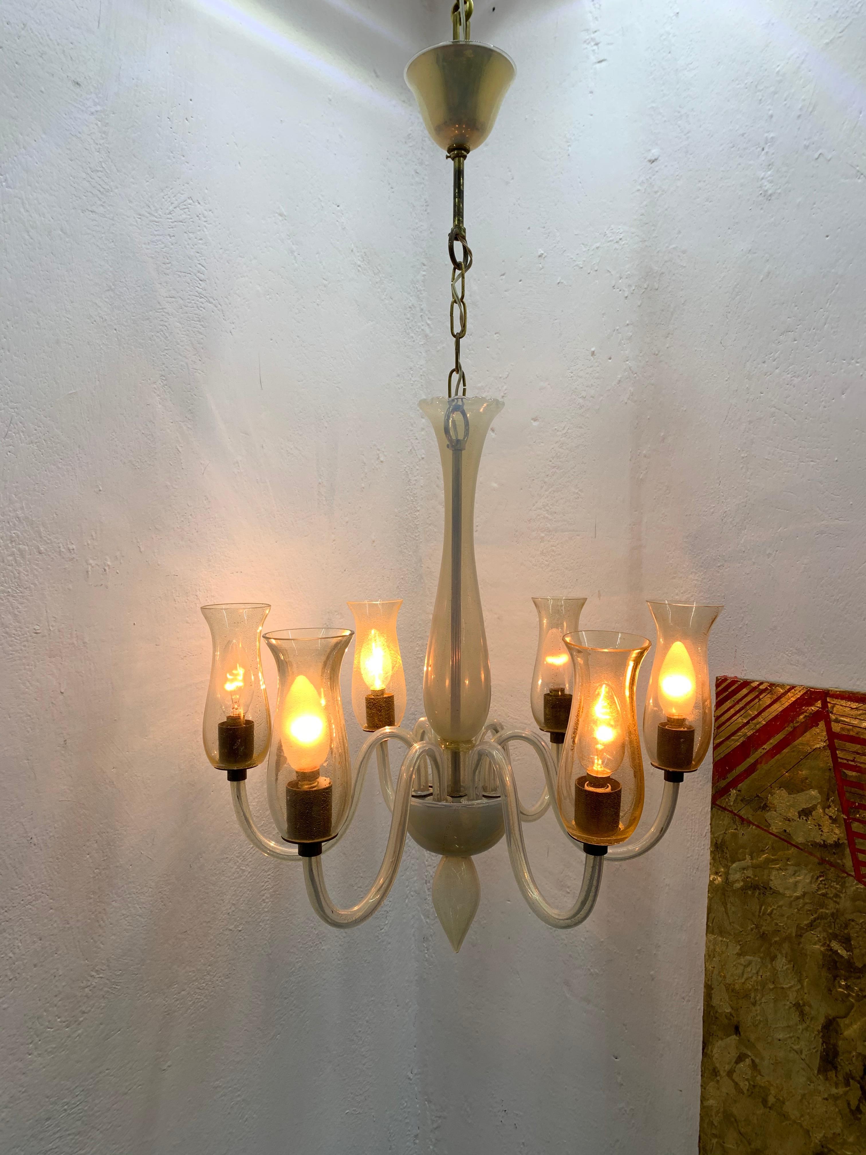 Lampadario moderno di metà secolo di Cenedese in vetro di Murano, circa 1970 in vendita 3