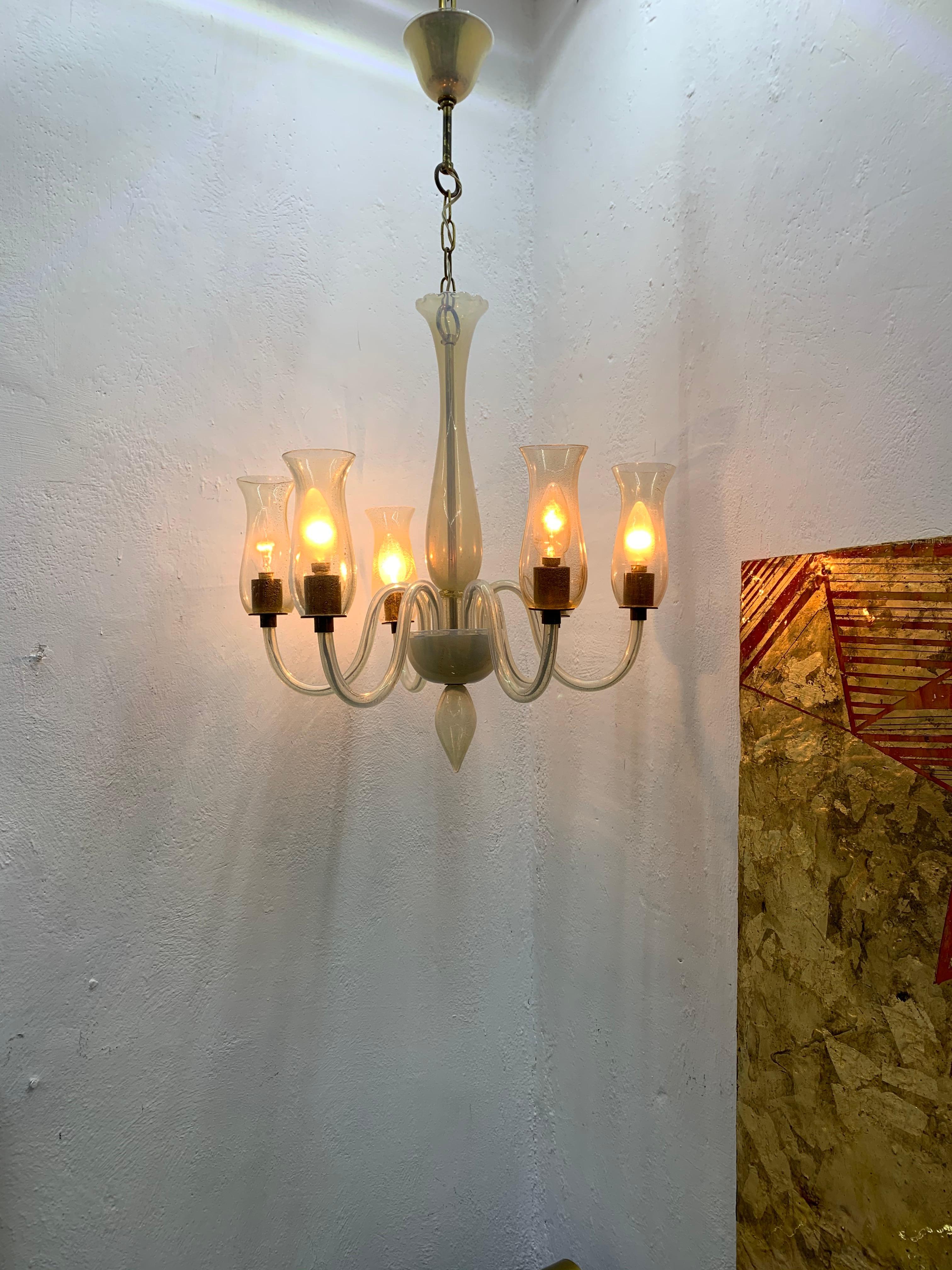 Lampadario moderno di metà secolo di Cenedese in vetro di Murano, circa 1970 in vendita 4