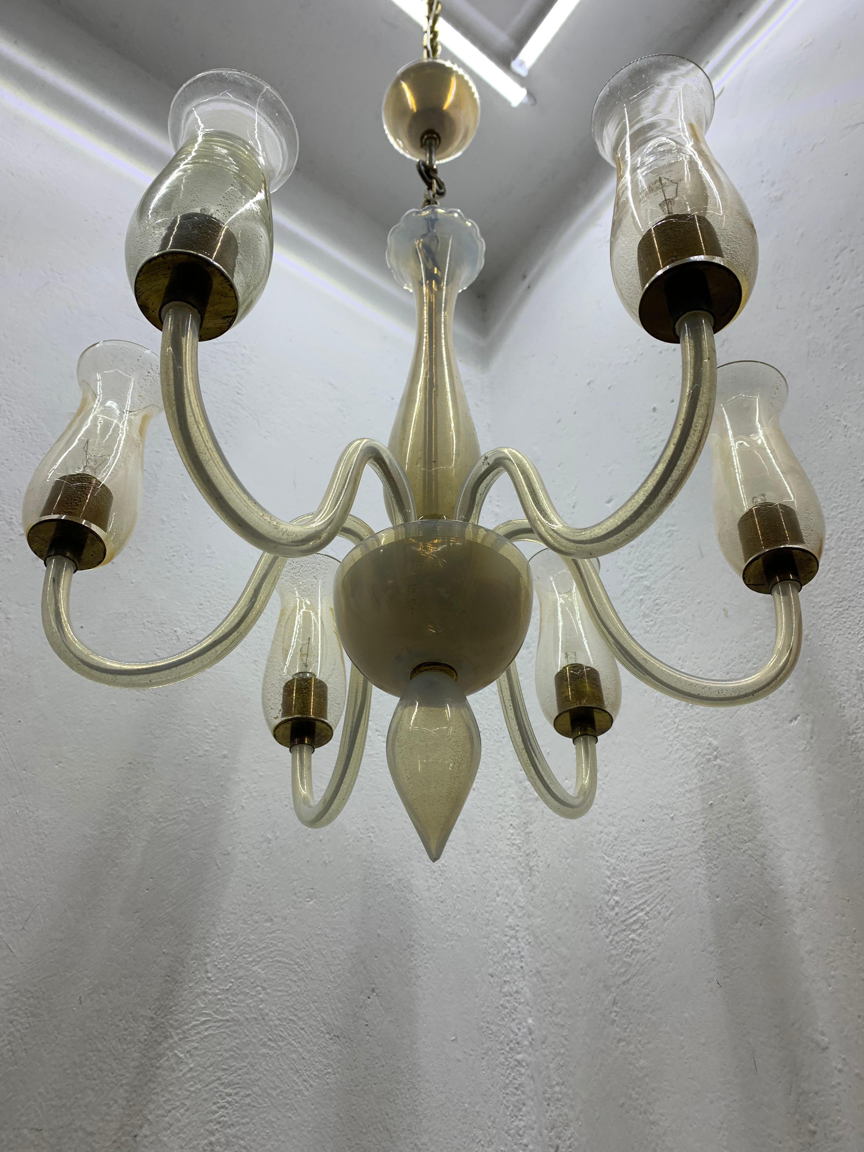 Lampadario moderno di metà secolo di Cenedese in vetro di Murano, circa 1970 in vendita 5