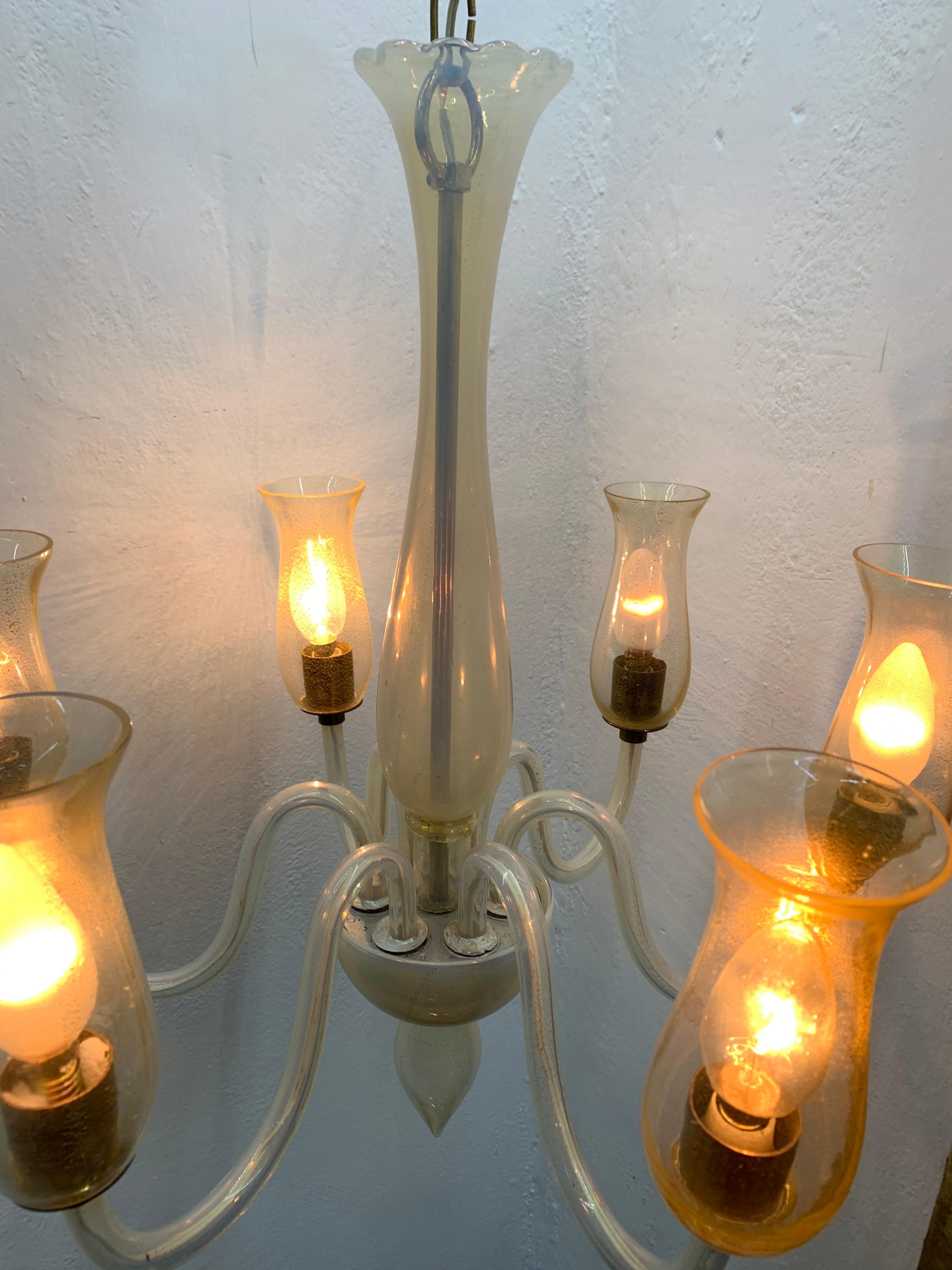 Mid-Century moderno Lampadario moderno di metà secolo di Cenedese in vetro di Murano, circa 1970 in vendita