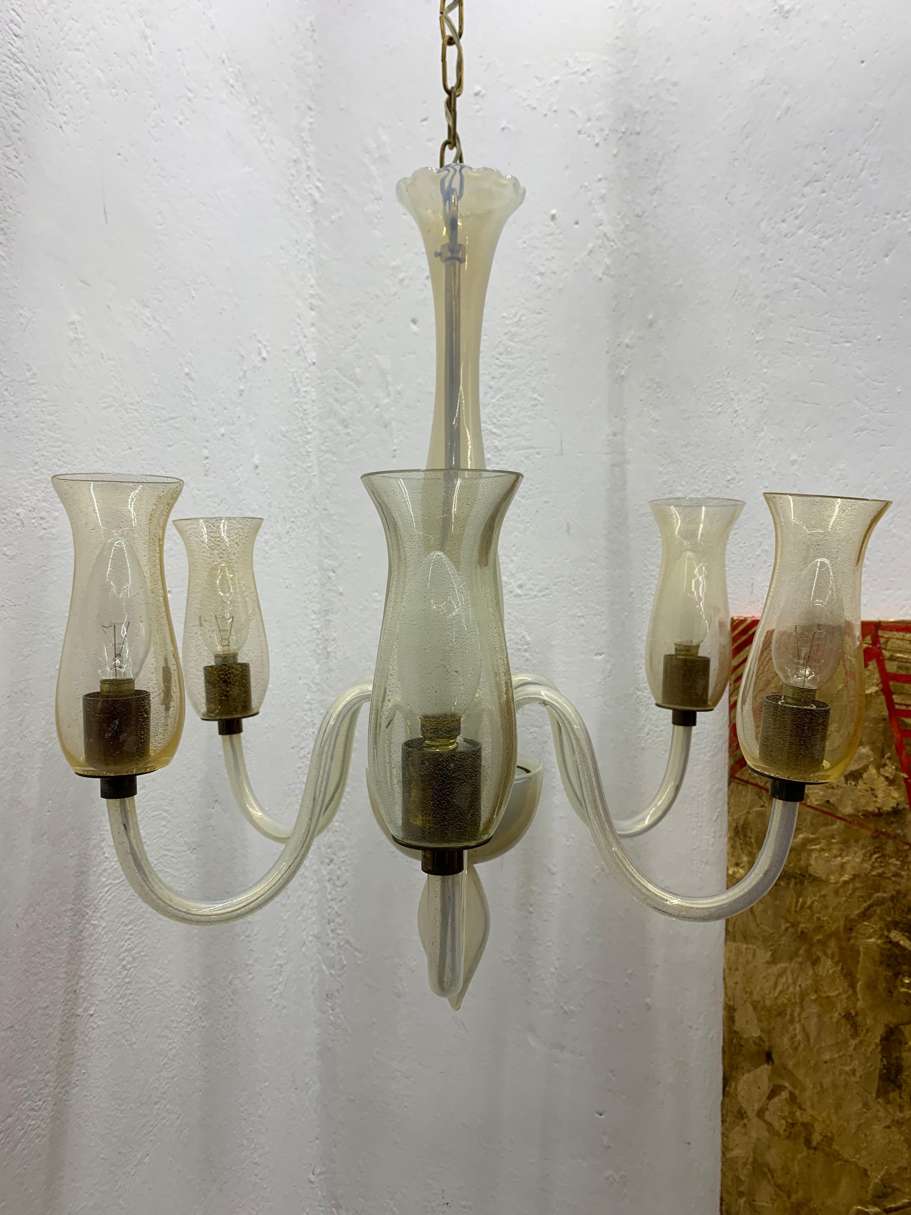 Italiano Lampadario moderno di metà secolo di Cenedese in vetro di Murano, circa 1970 in vendita