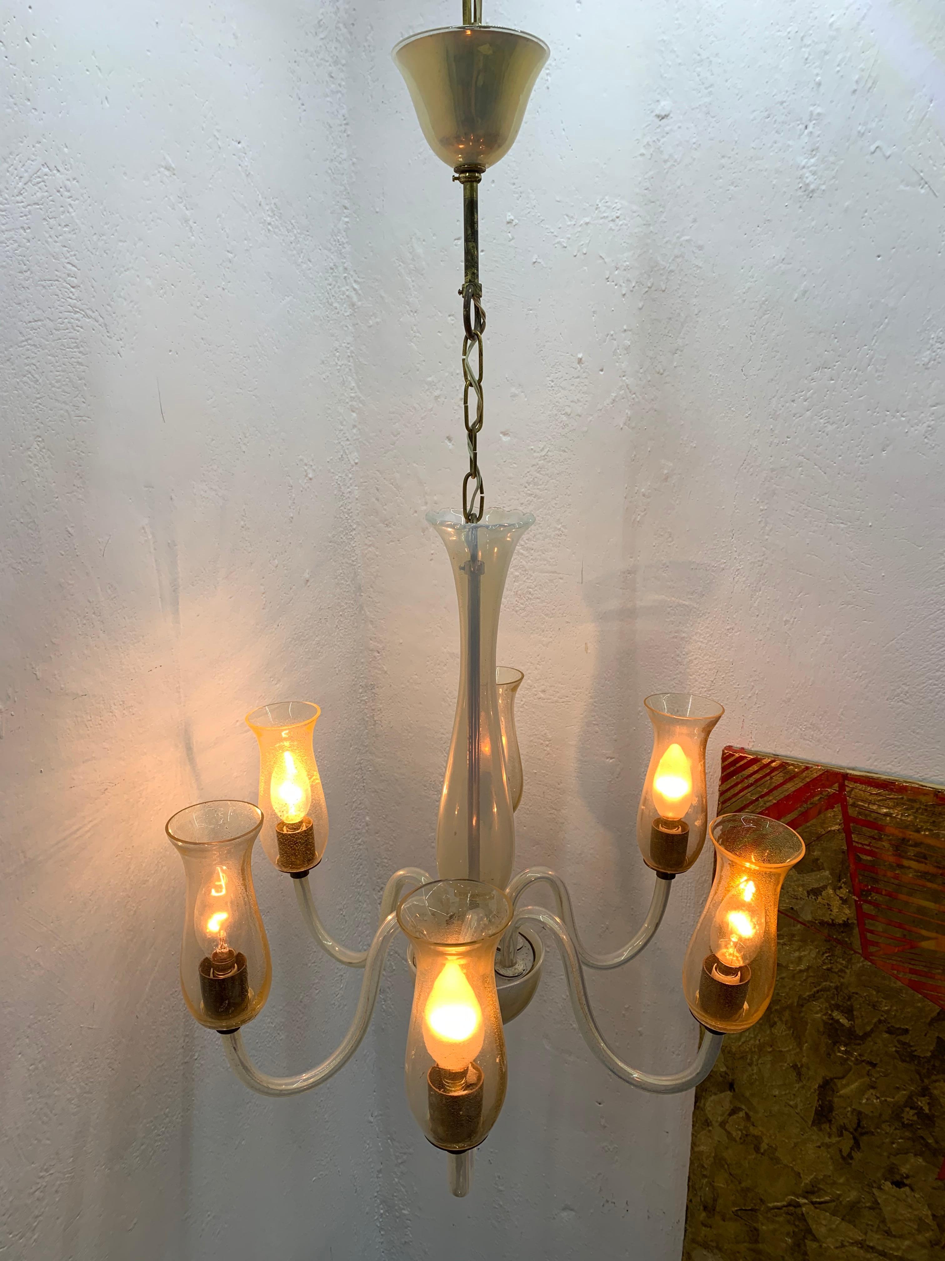 Lampadario moderno di metà secolo di Cenedese in vetro di Murano, circa 1970 In condizioni buone in vendita a Merida, Yucatan