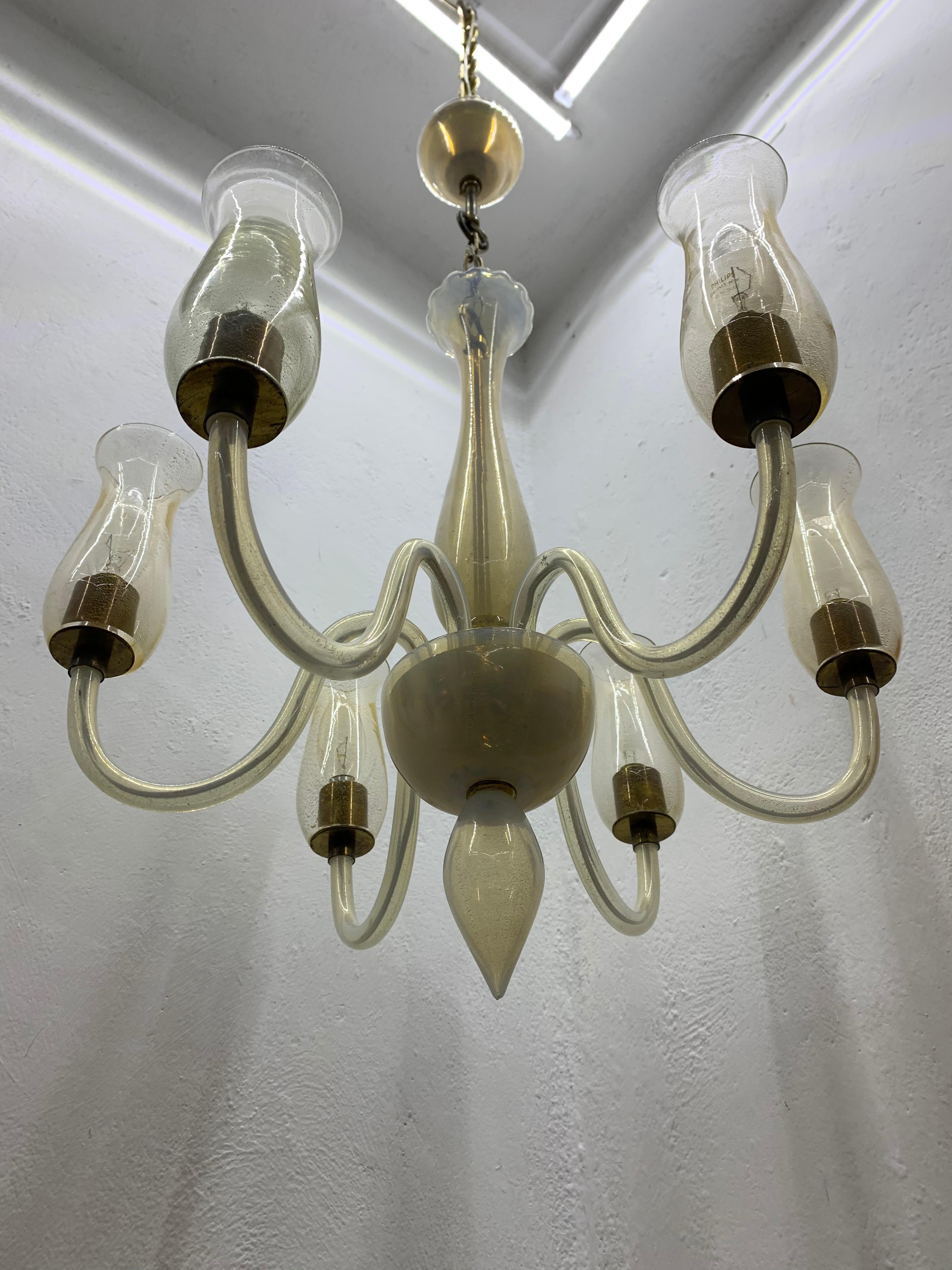 Vetro di Murano Lampadario moderno di metà secolo di Cenedese in vetro di Murano, circa 1970 in vendita
