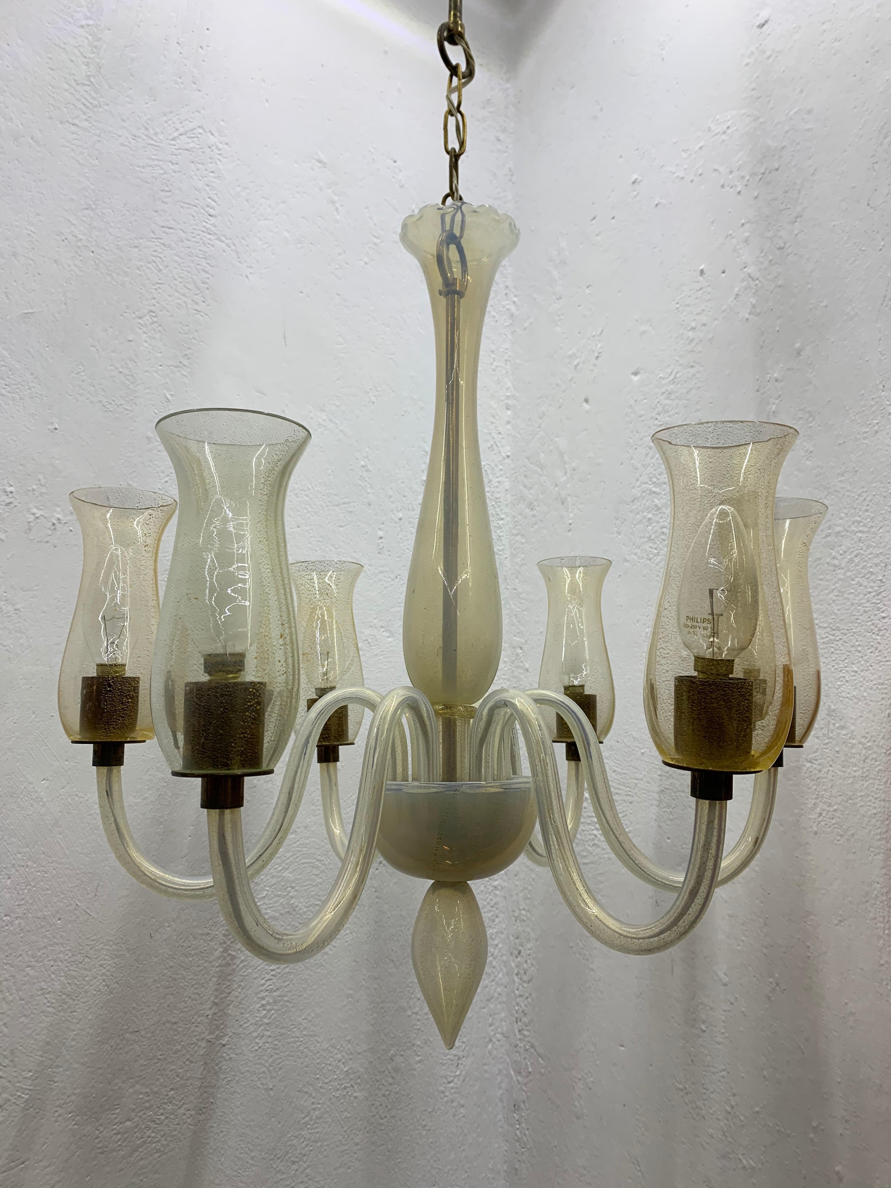 Lampadario moderno di metà secolo di Cenedese in vetro di Murano, circa 1970 in vendita 2