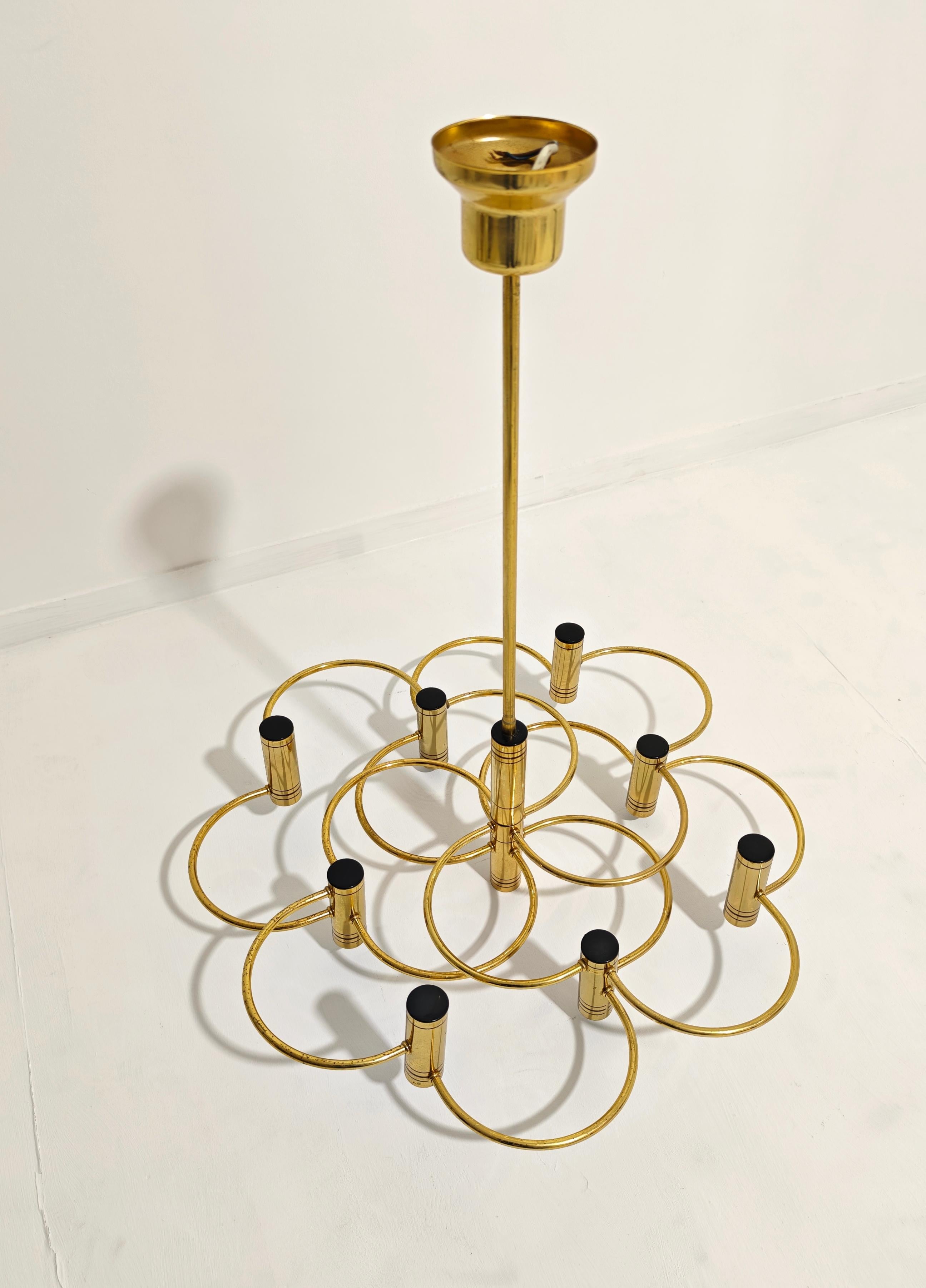 Araña moderna de mediados de siglo de Gaetano Sciolari Design Italia Años 70 en venta 7