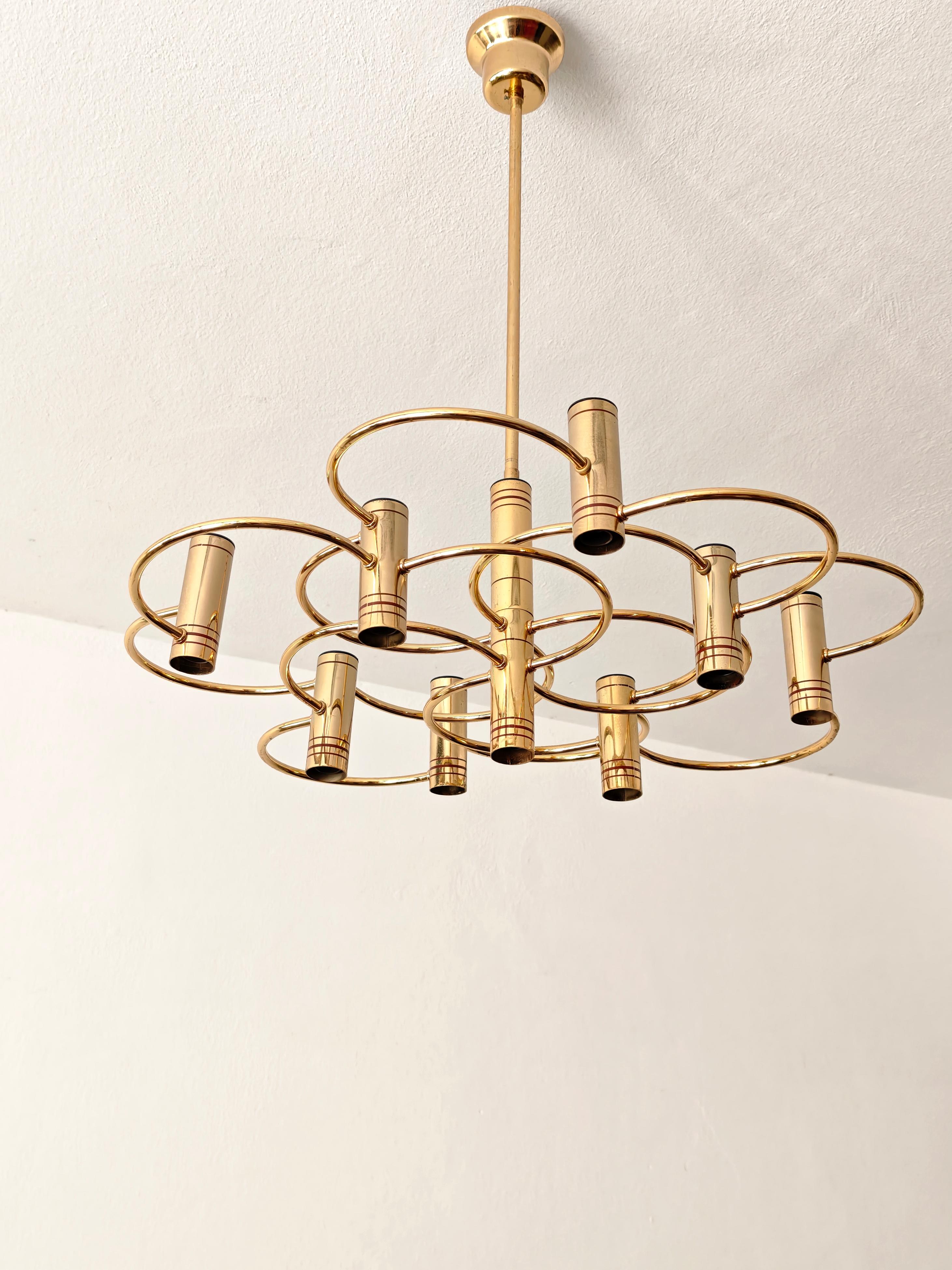 Araña moderna de mediados de siglo de Gaetano Sciolari Design Italia Años 70 Italiano en venta