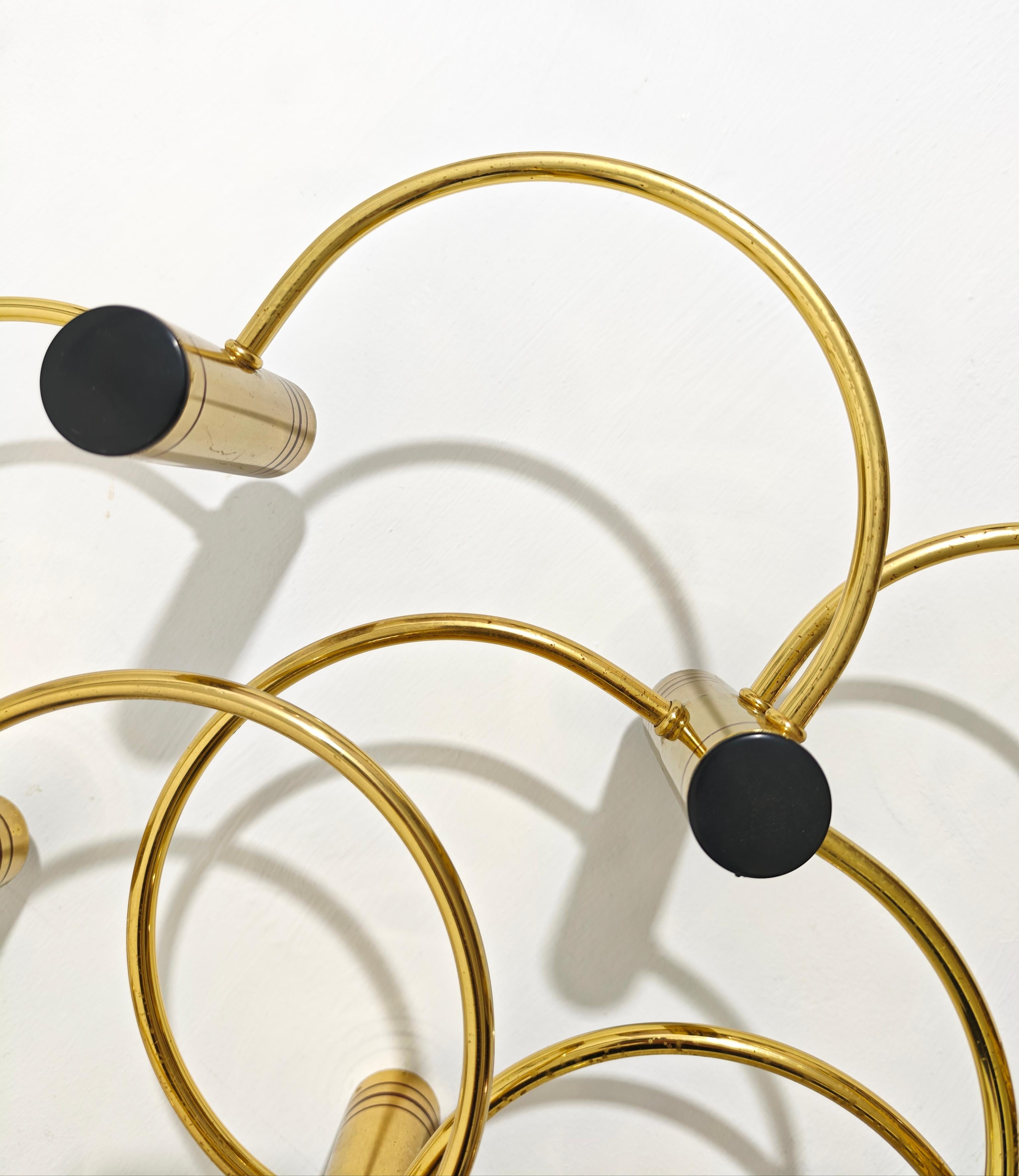 Araña moderna de mediados de siglo de Gaetano Sciolari Design Italia Años 70 Latón en venta