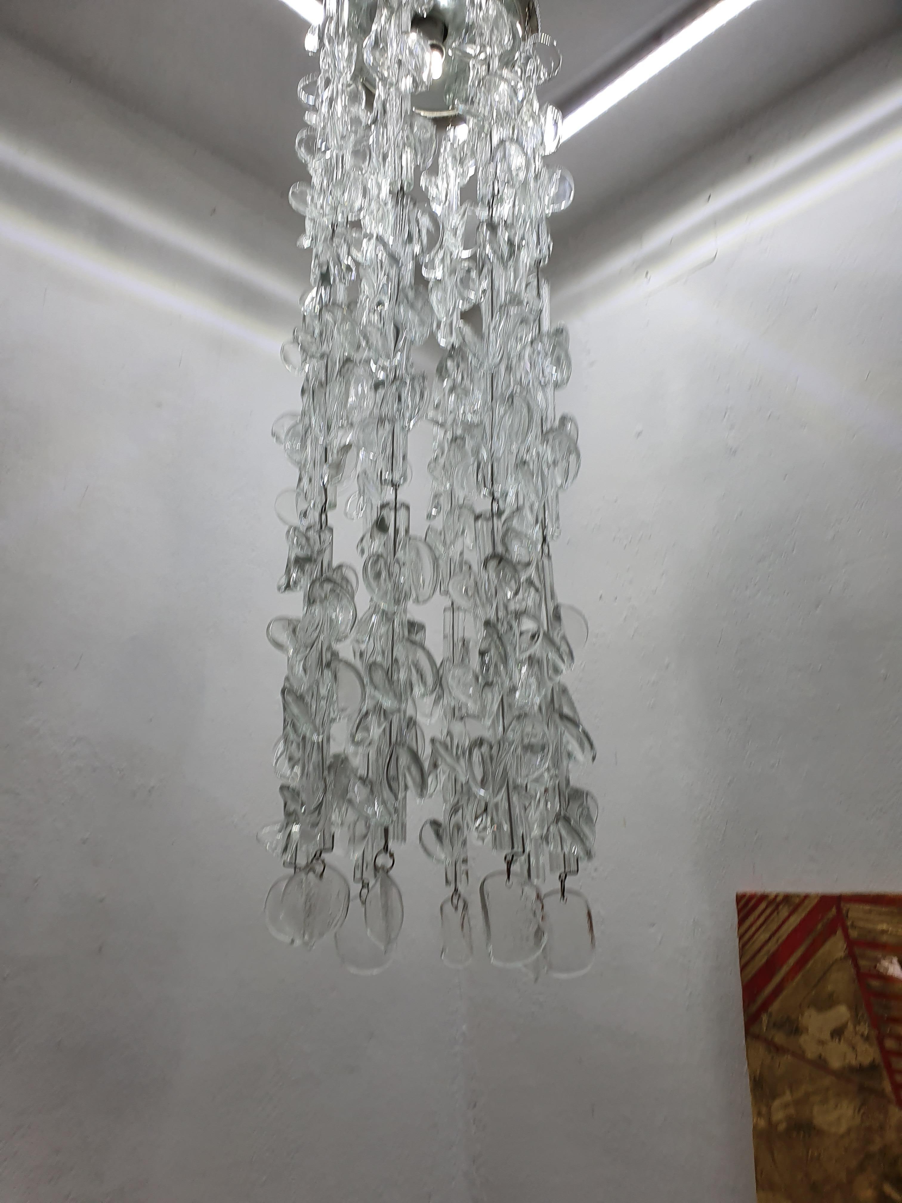 Mid-Century Modern Chandelier by Guisetti for Barovier & Toso, 1970s, Murano In Good Condition For Sale In Merida, Yucatan