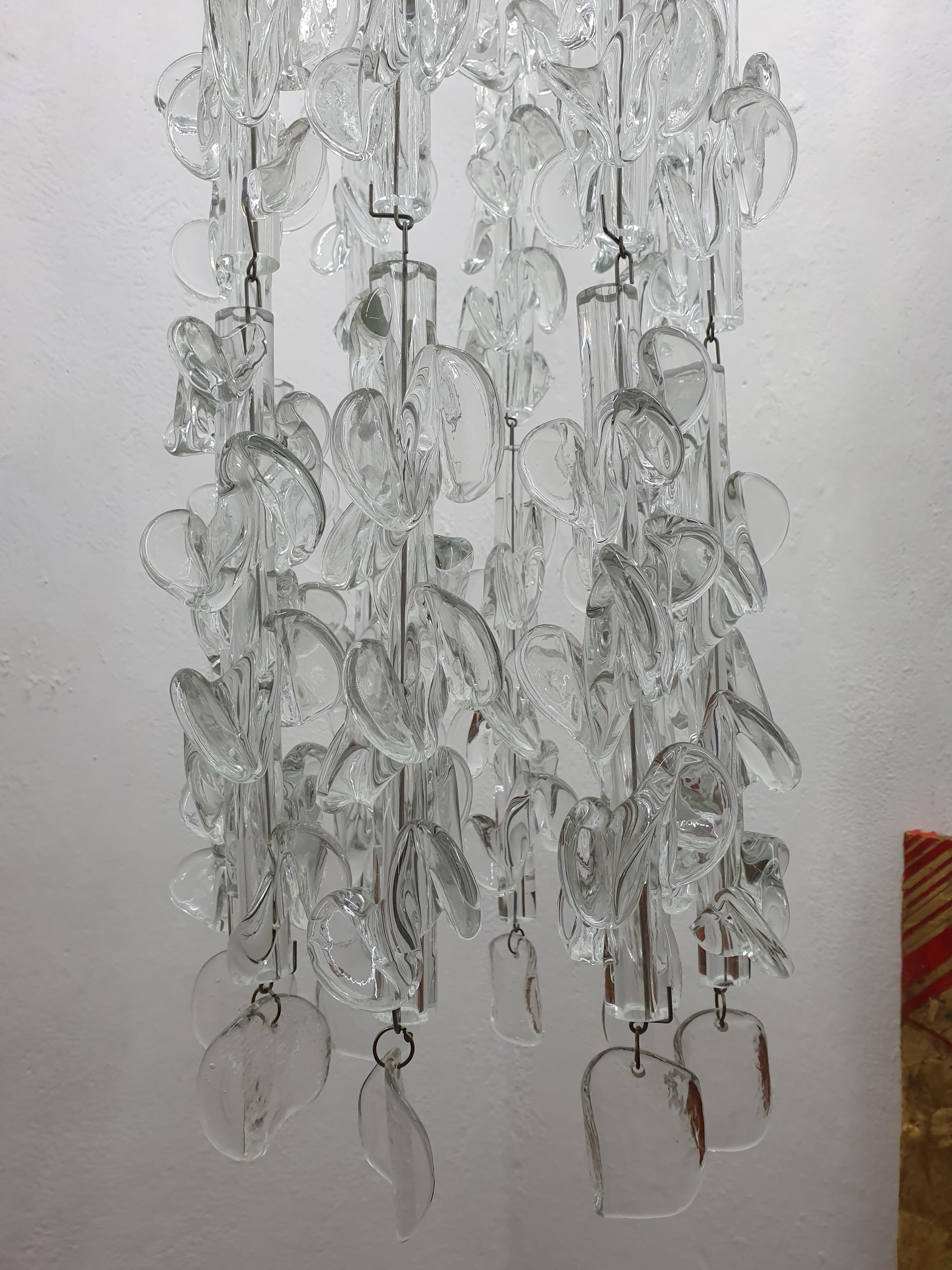 Mid-Century Modern Chandelier by Guisetti for Barovier & Toso, 1970s, Murano For Sale 2