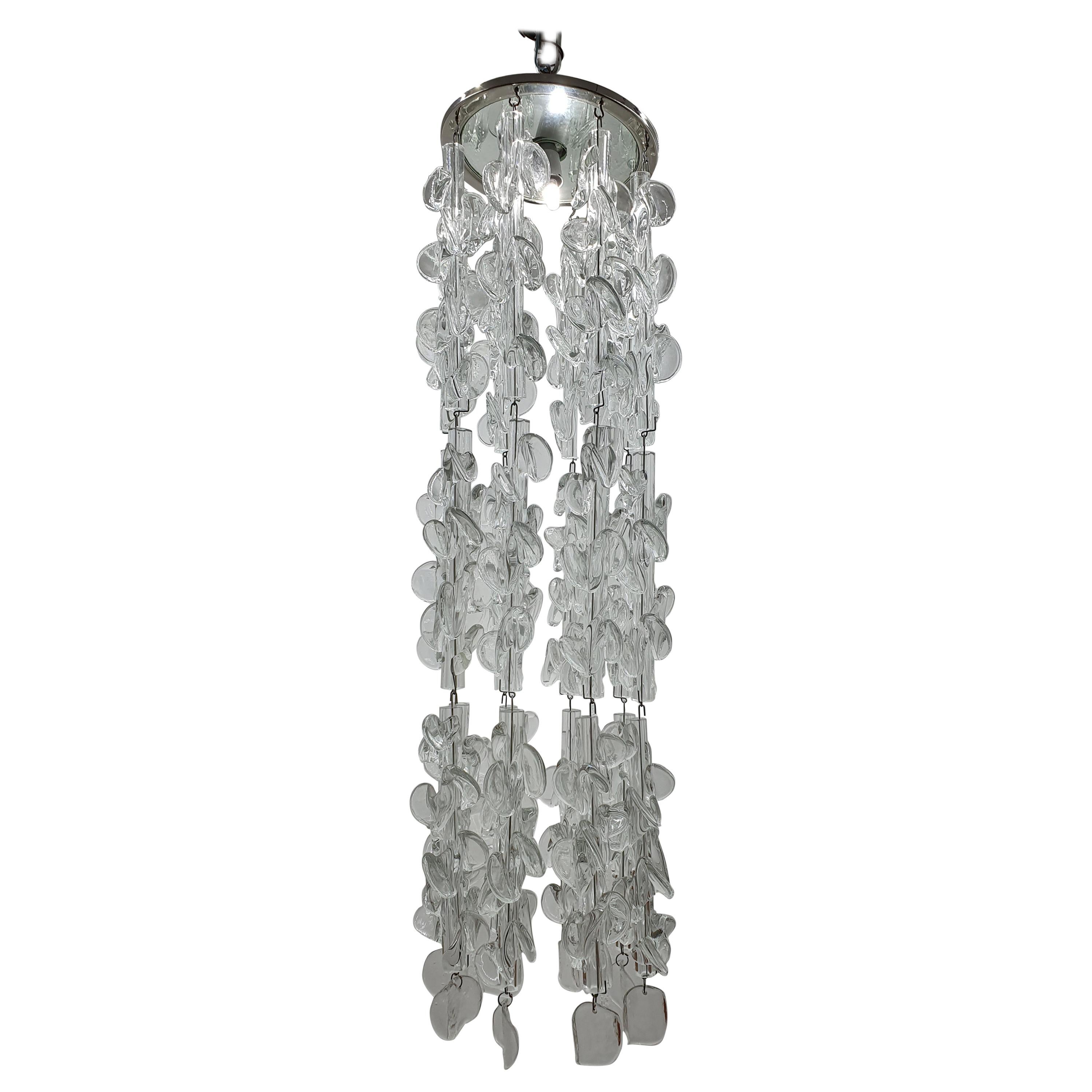 Mid-Century Modern Chandelier by Guisetti for Barovier & Toso, 1970s, Murano For Sale