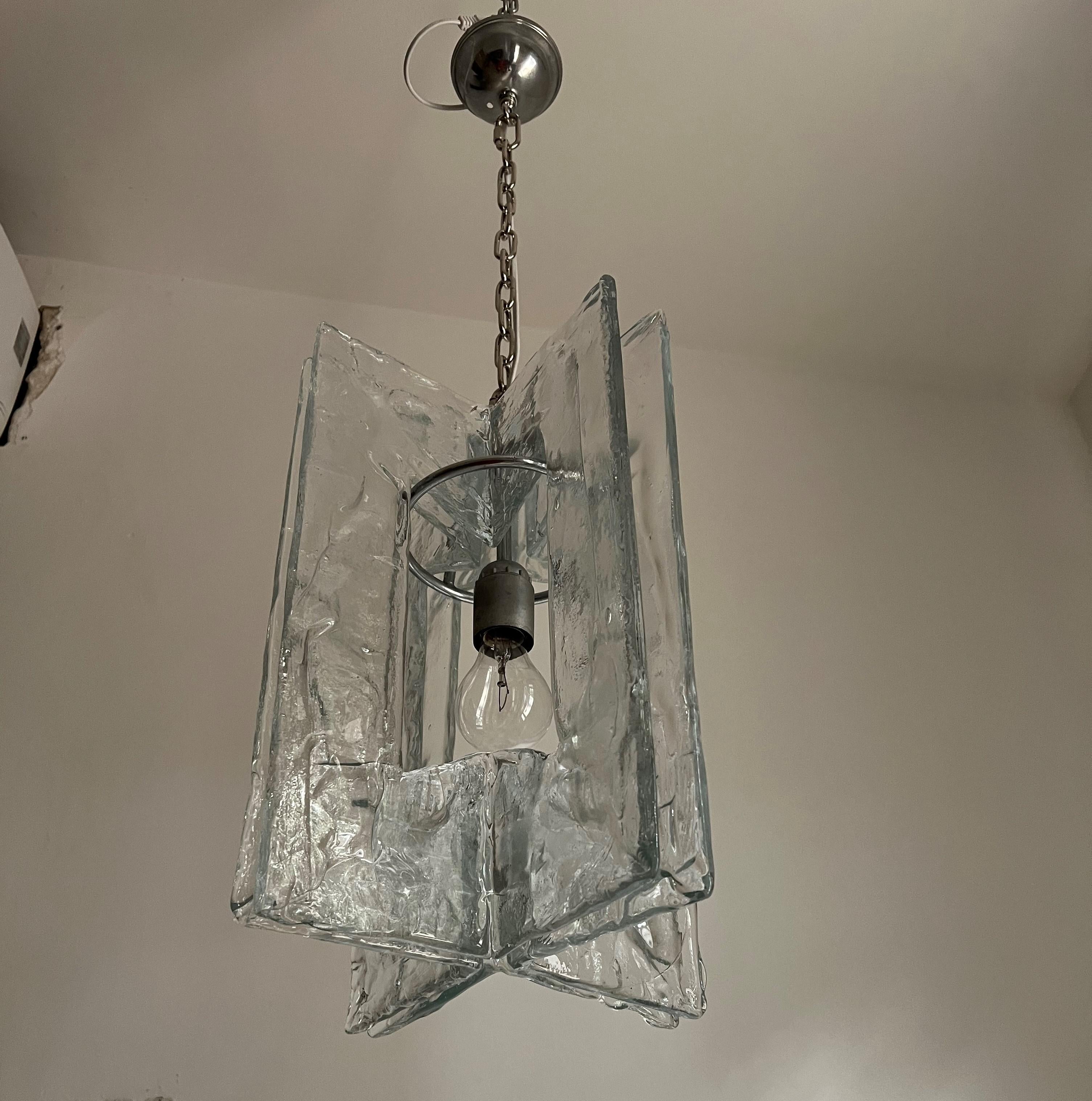 Lampadario moderno di metà secolo di Mazzega in vetro di Murano, circa 1970 in vendita 5