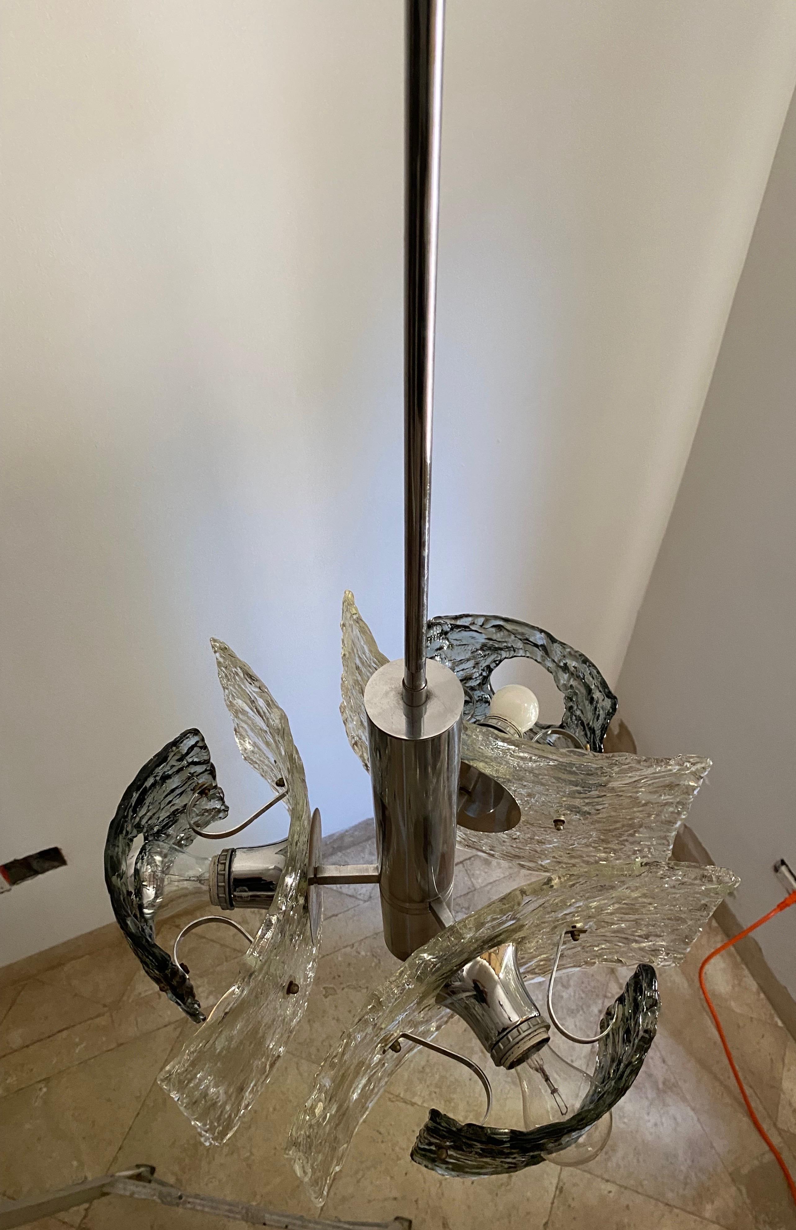 Mid-Century Modern Chandelier by Mazzega in Murano Glass, Circa 1970 For Sale 7