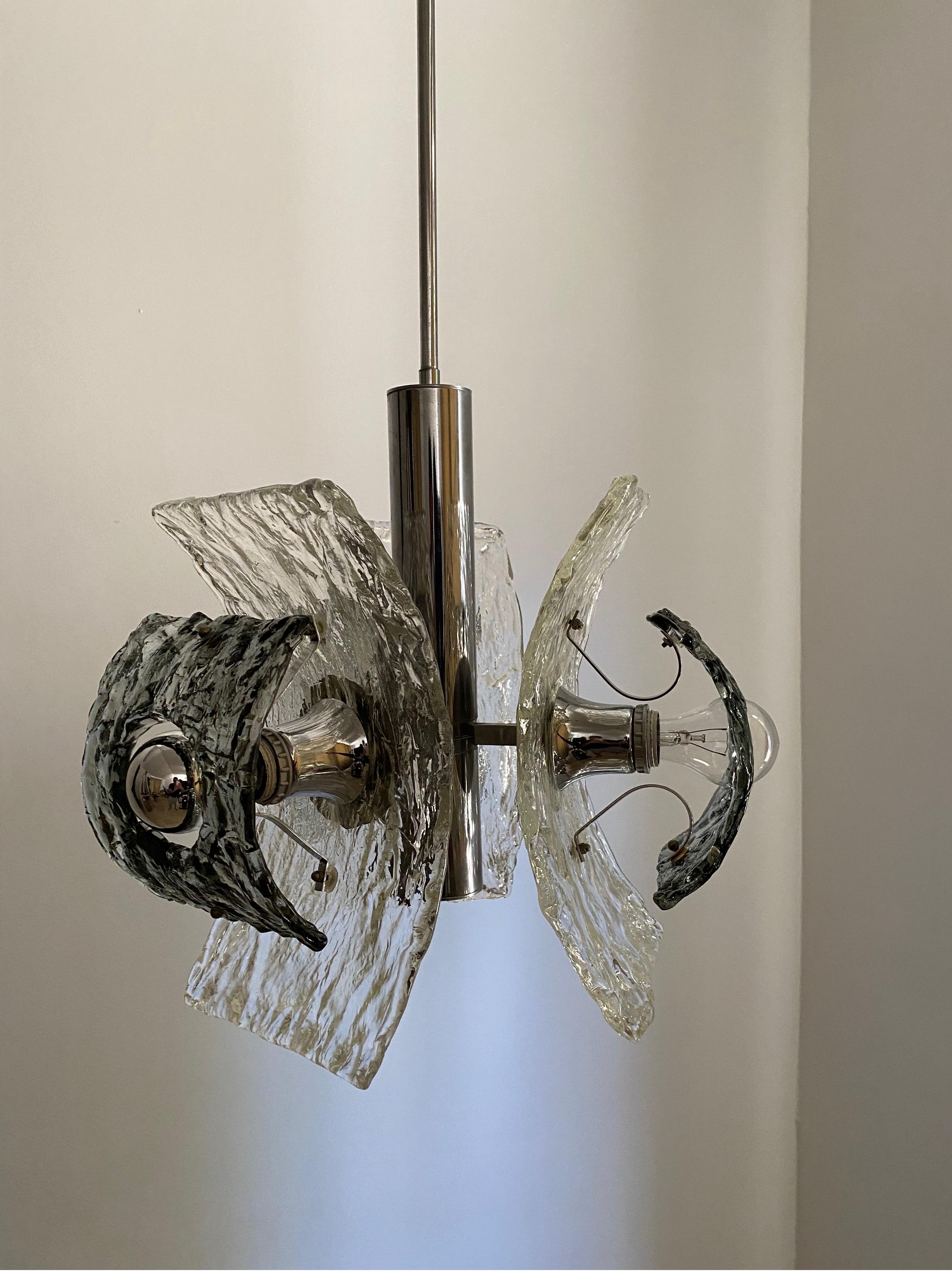 Mid-Century Modern Chandelier by Mazzega in Murano Glass, Circa 1970 For Sale 9