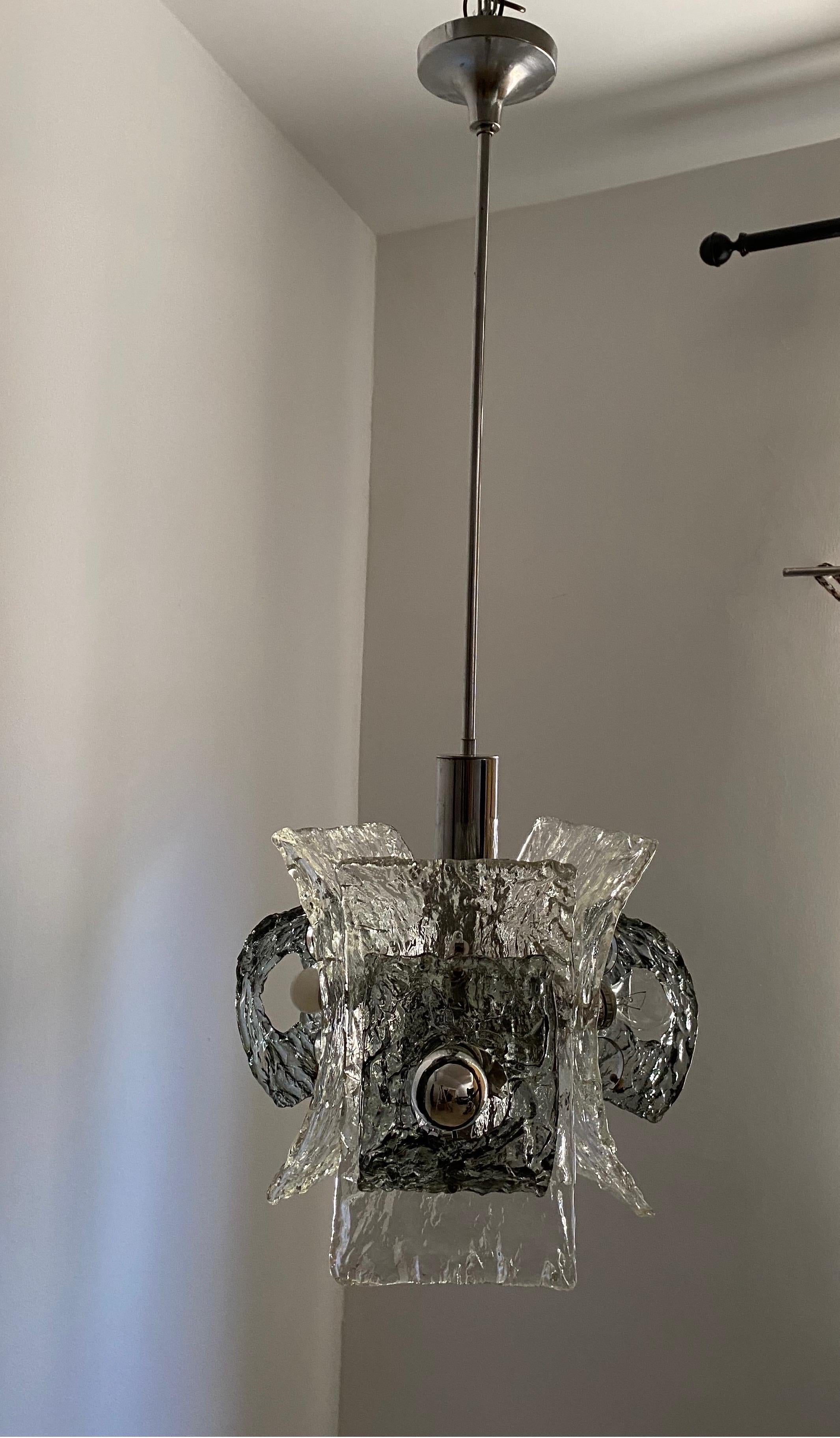 Mid-Century Modern Chandelier by Mazzega in Murano Glass, Circa 1970 For Sale 10