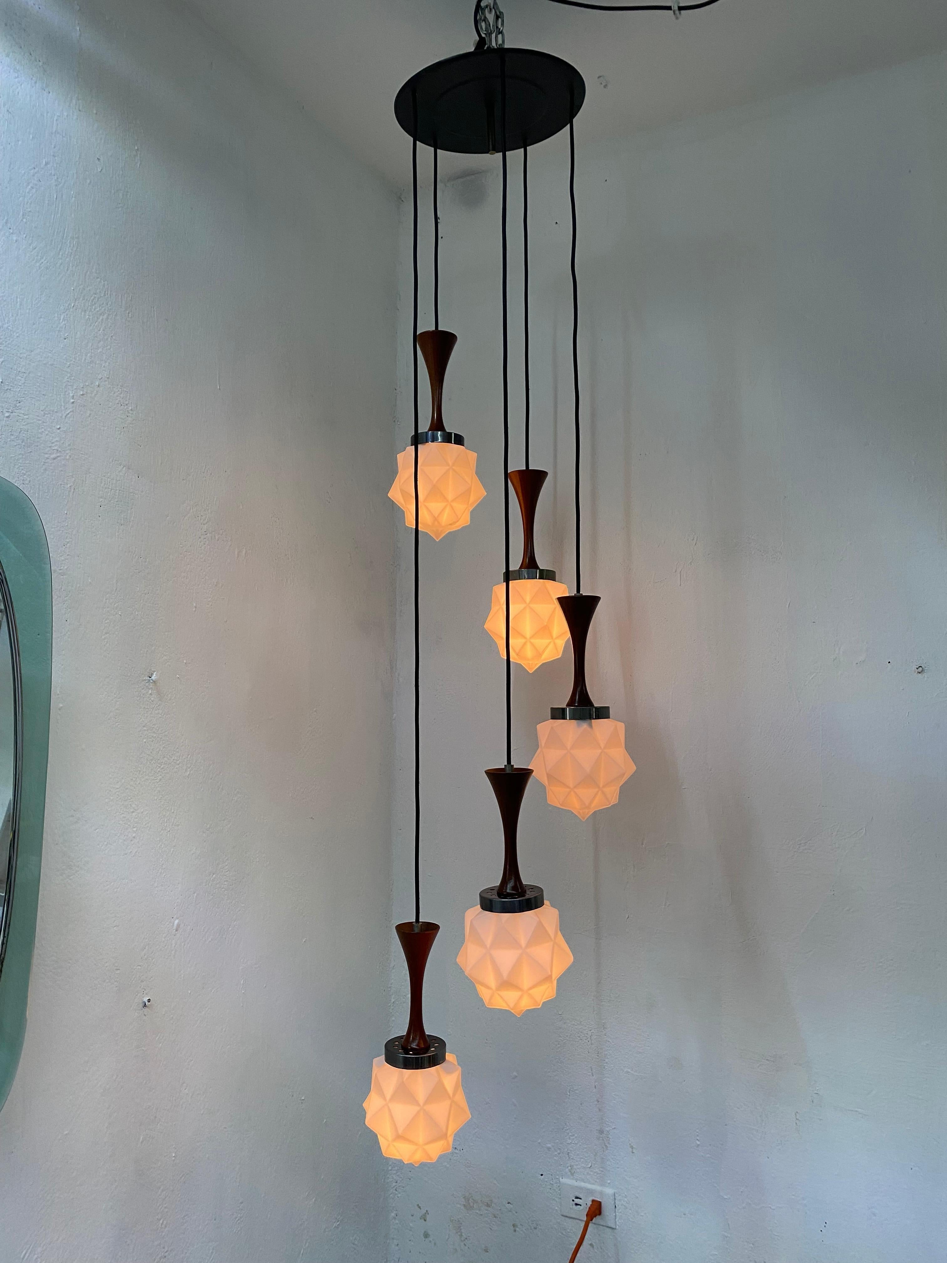 20th Century Mid-Century Modern Chandelier by Reggiani, Italy ca, 1965 For Sale