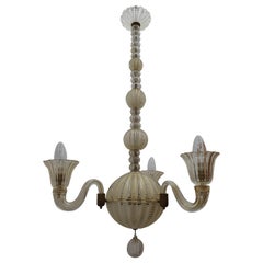 Mid-Century Modern Chandelier by Seguso, in Murano Glass, Italy, circa 1940