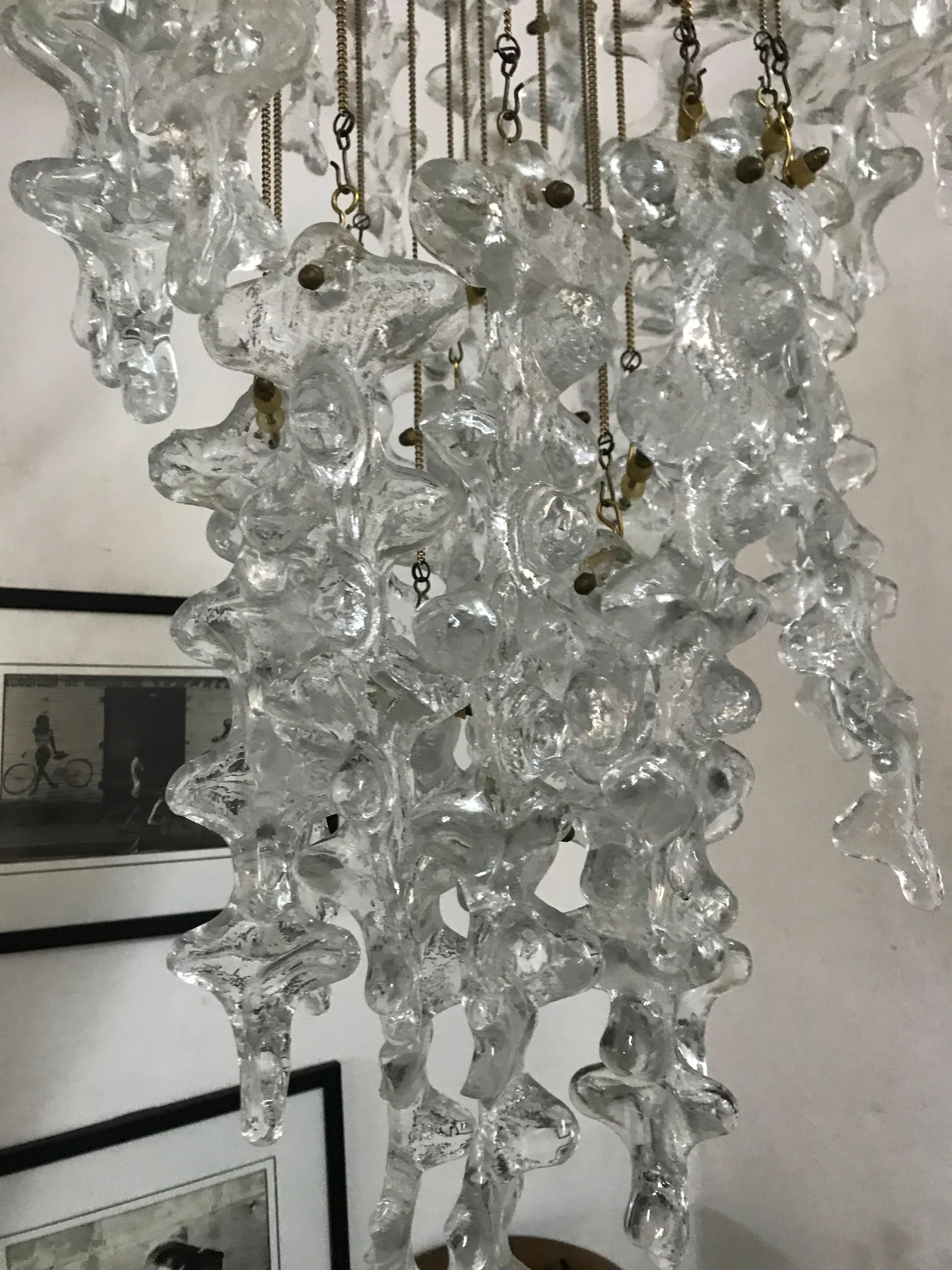 Mid-Century Modern Chandelier by Venini in Murano Glass, Italy, circa 1970 For Sale 5