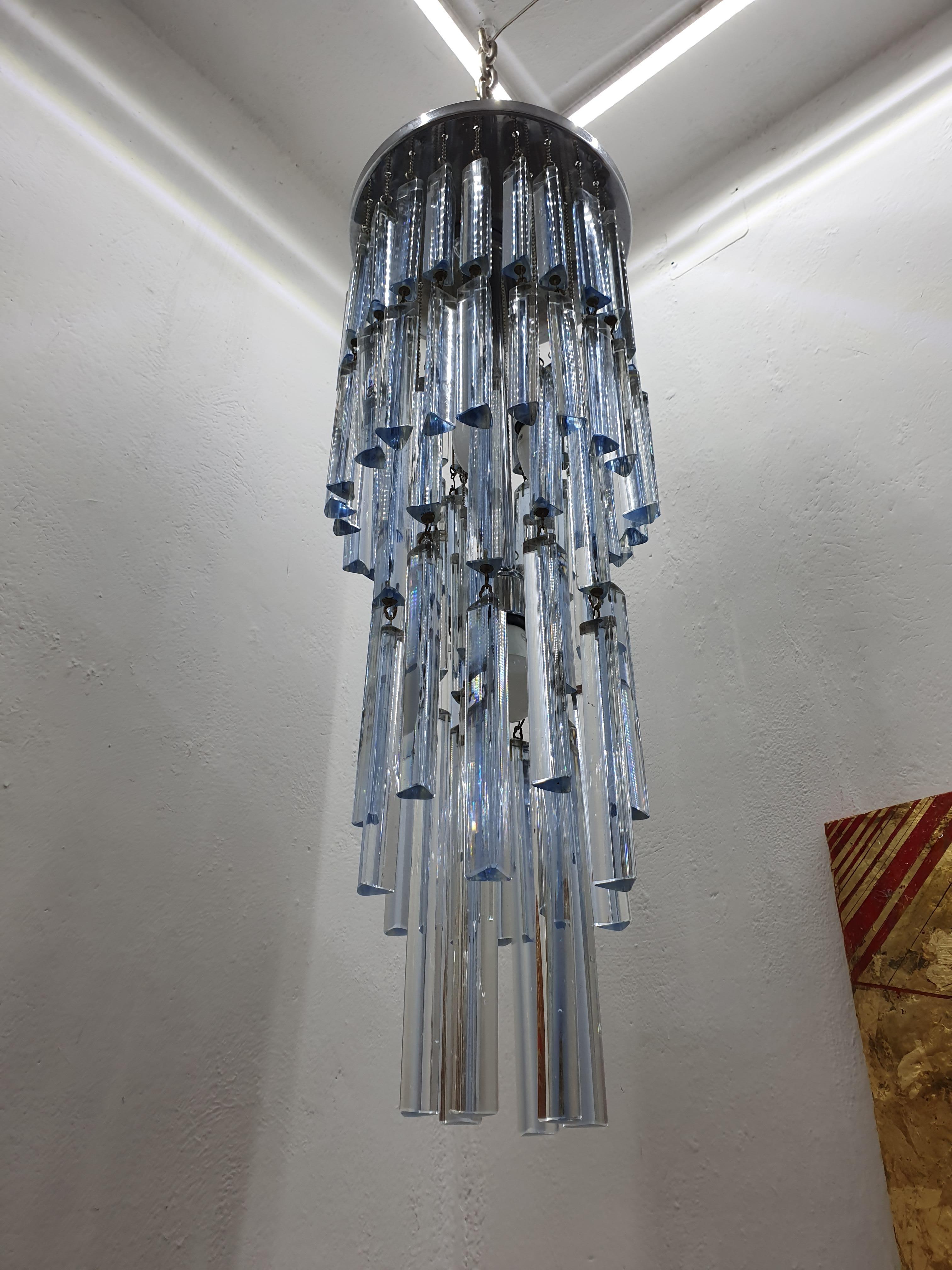 Mid-Century Modern Chandelier by Venini in Murano Glass, Italy, circa 1970 For Sale 7