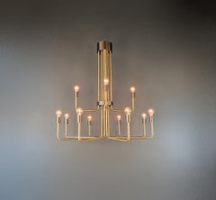 Mid Century Modern Chandelier Handmade Brass Minimalist Sputnik Style