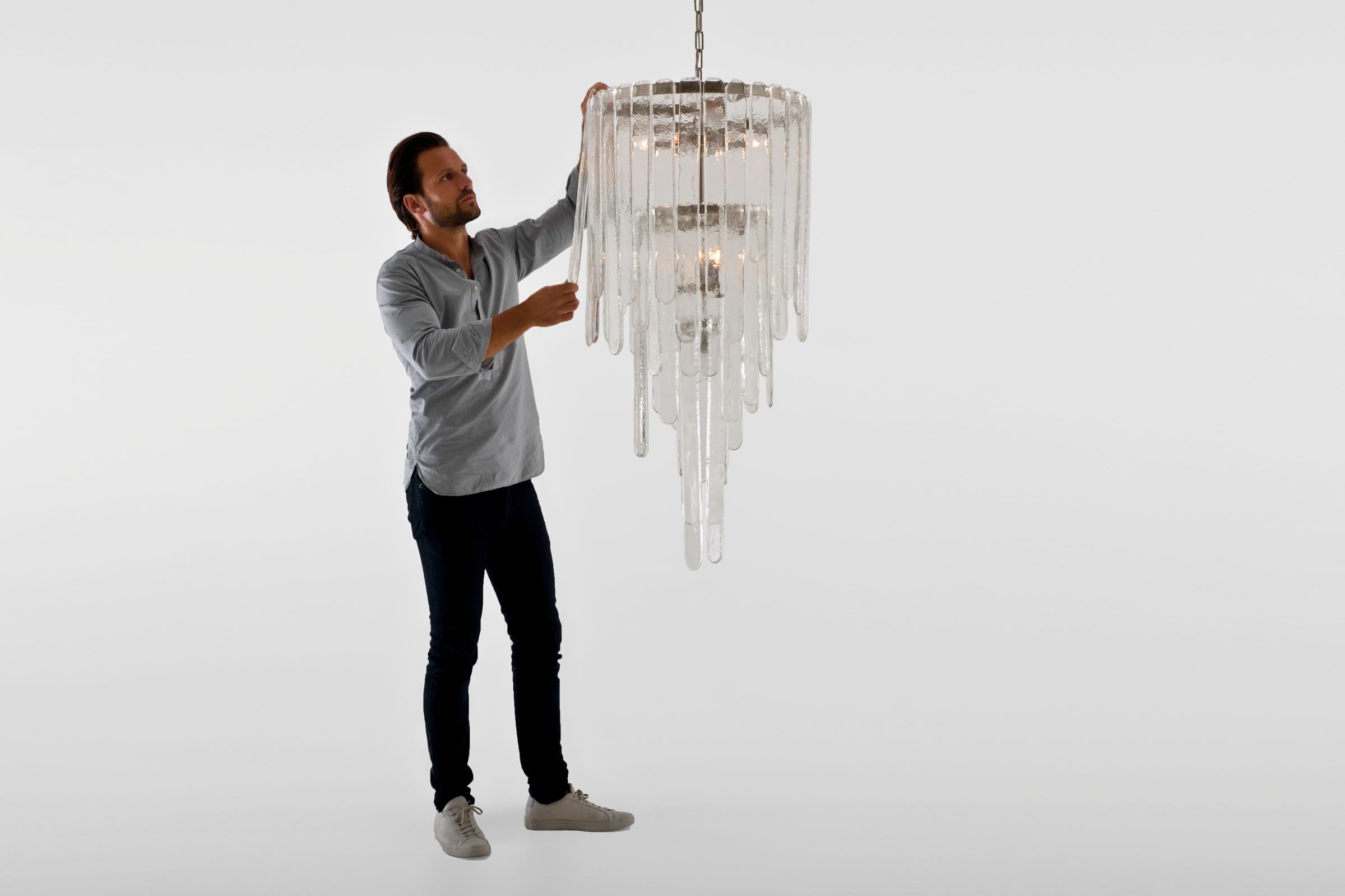 Italian Mid-Century Modern Chandelier in Murano Glass by Carlo Nason for Mazzega, 1969