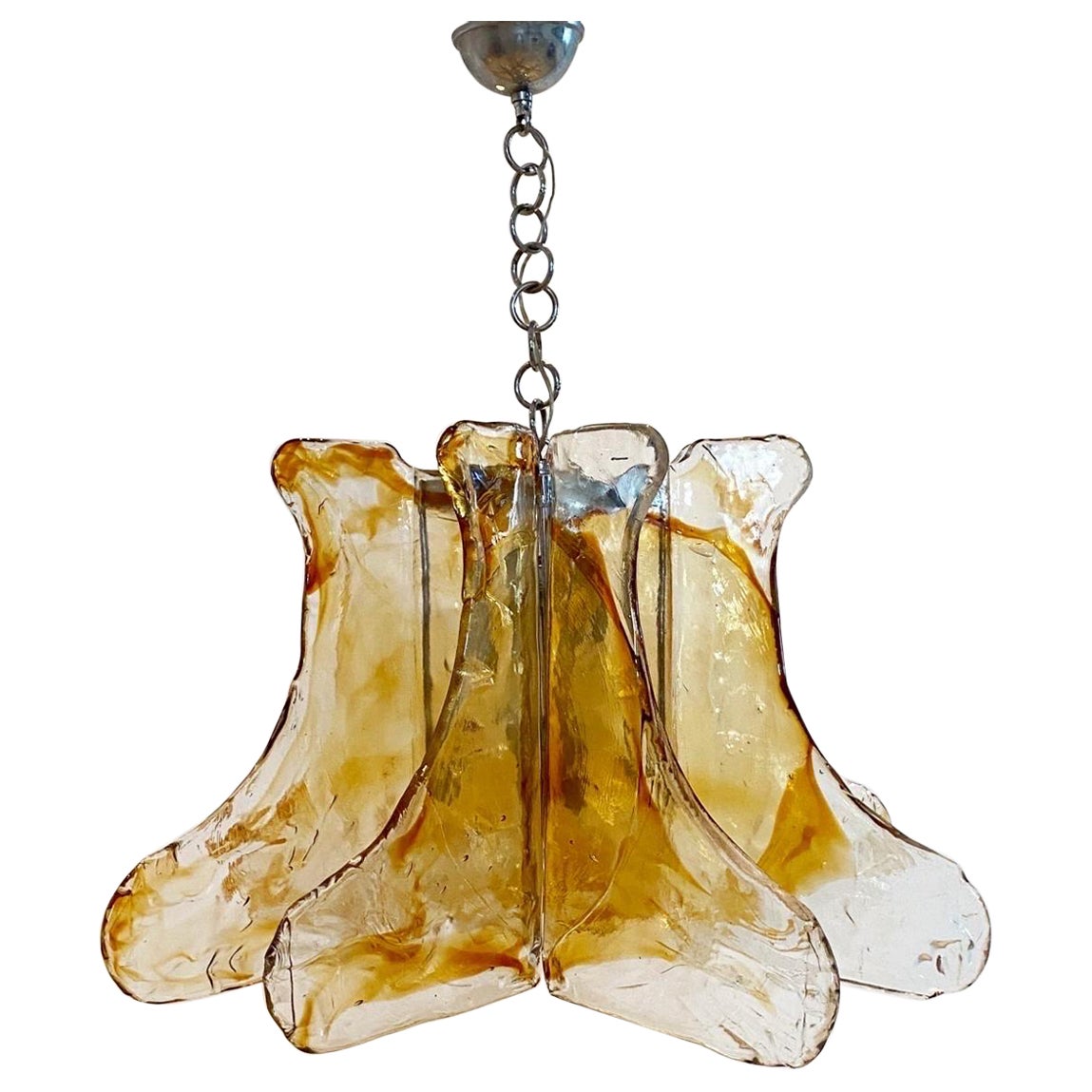 Moderner Mid-Century-Kronleuchter aus Murano-Glas von Mazzega, um 1970