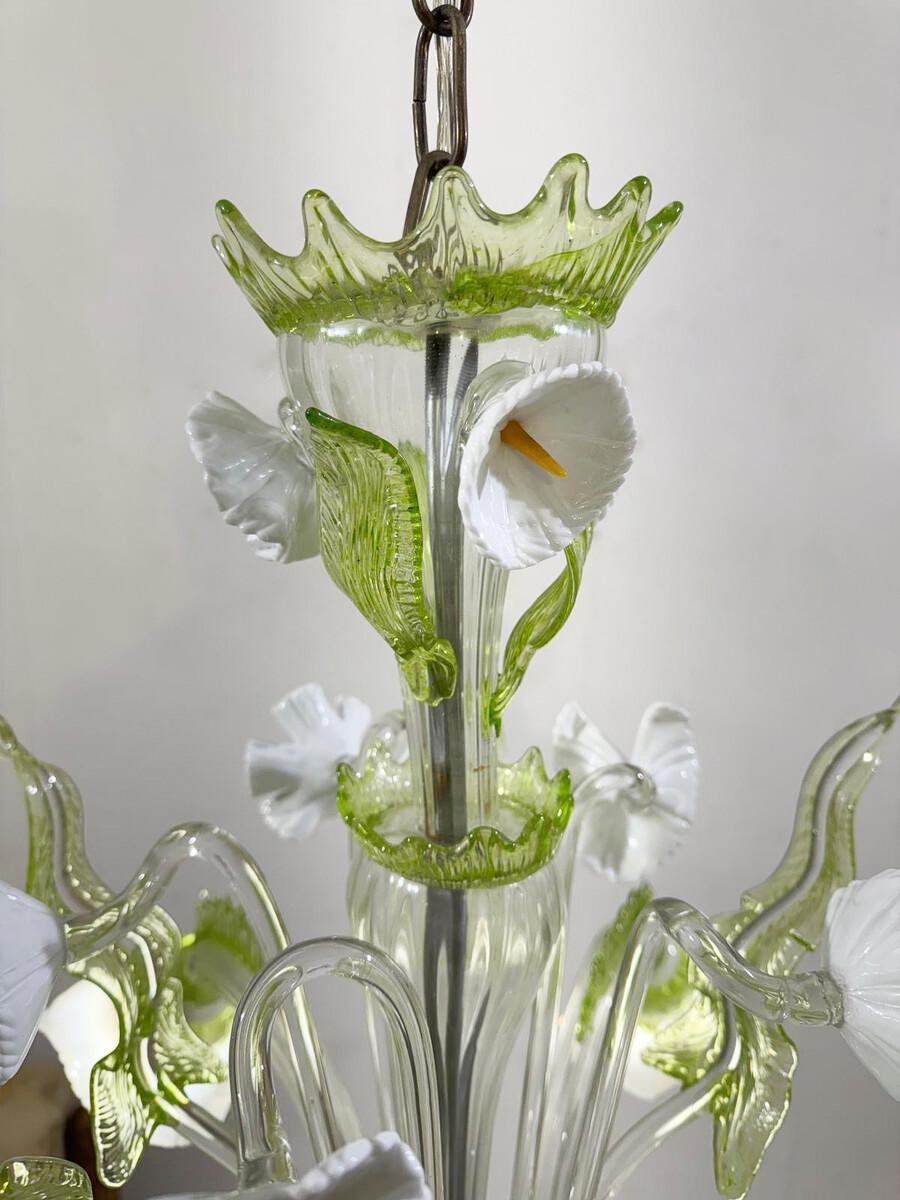 Mid-Century Modern Chandelier, Italy, Murano Glass, 1950s For Sale 3