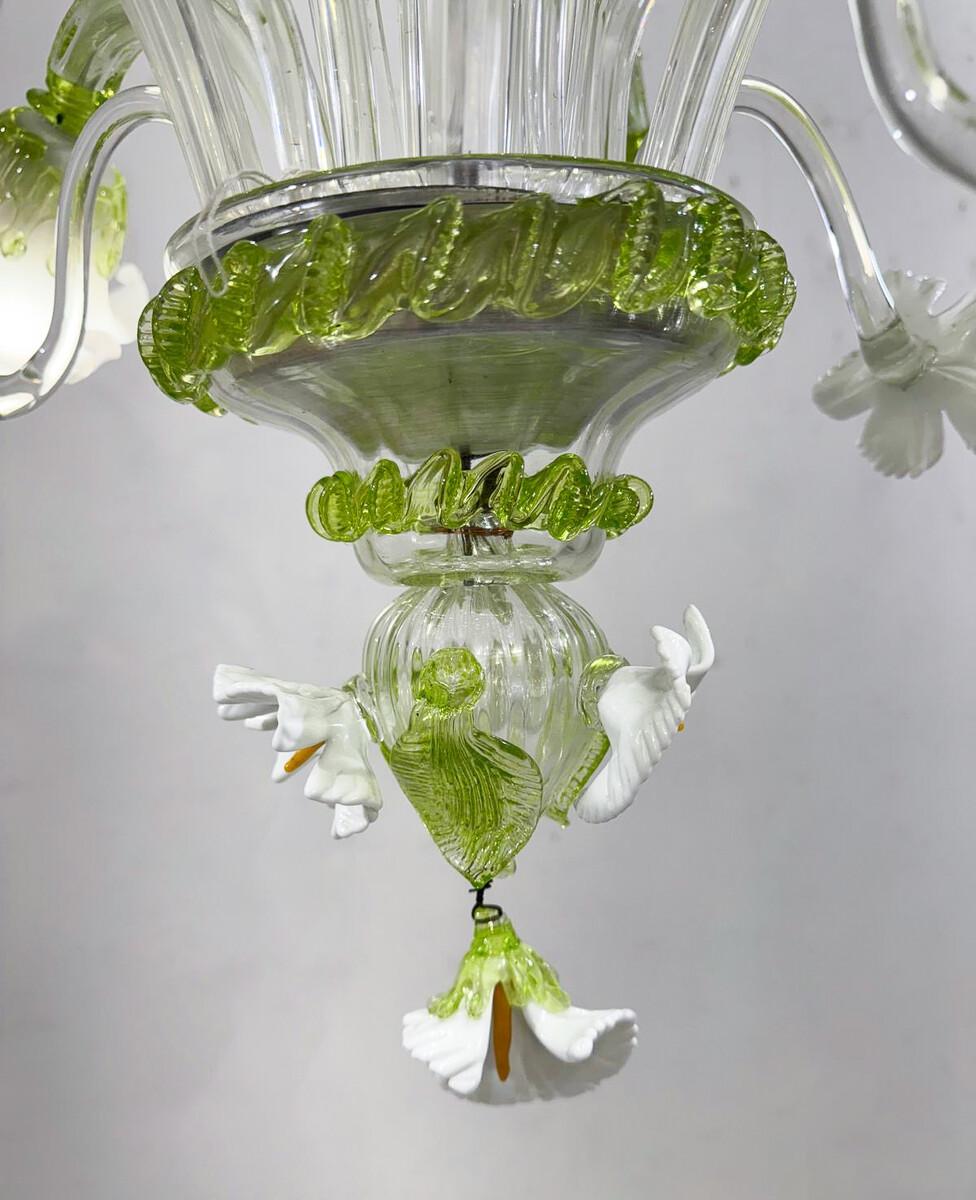 Mid-Century Modern Chandelier, Italy, Murano Glass, 1950s For Sale 4