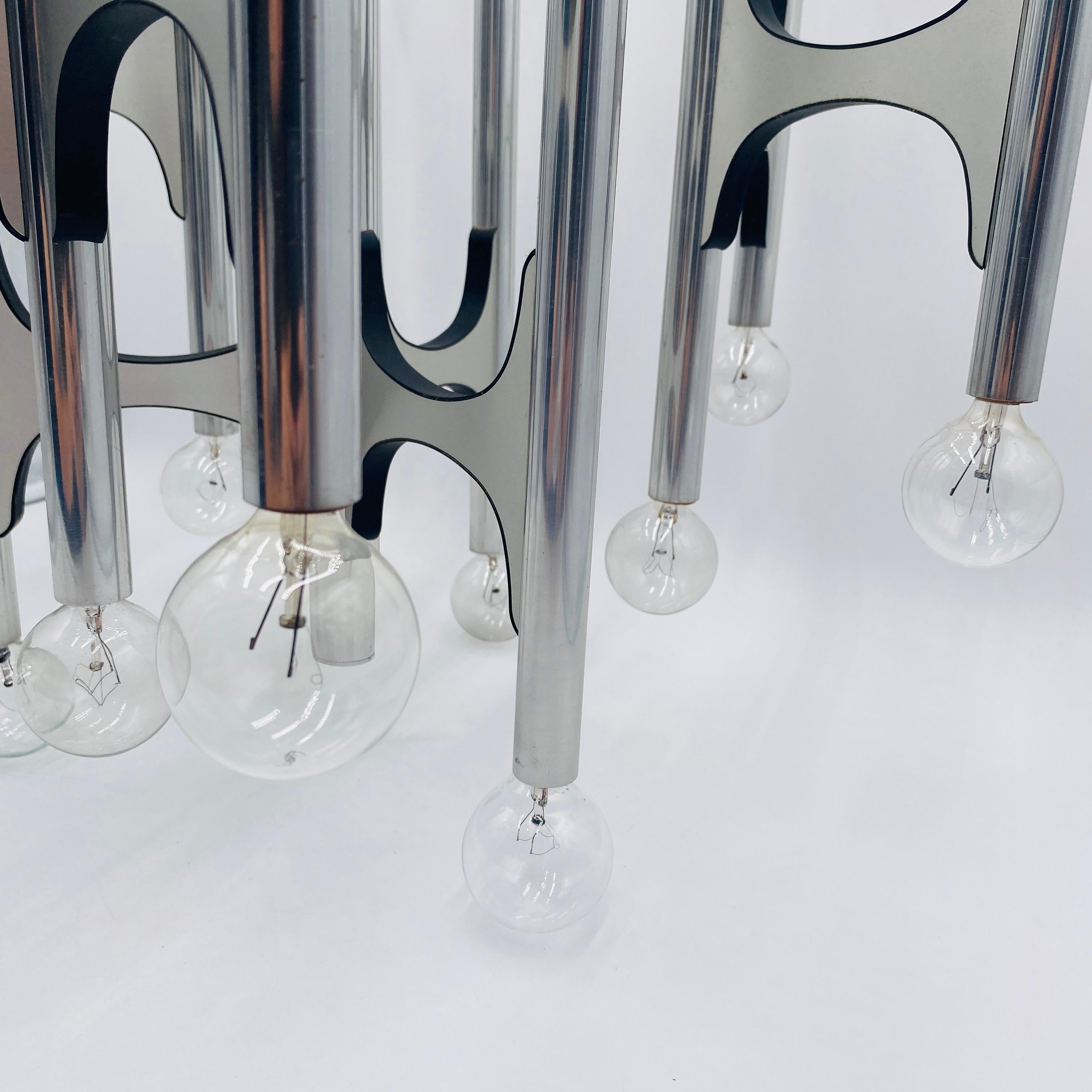 Mid Century Modern Chandelier Light Lamp by Gaetano Sciolari for Lightolier For Sale 2