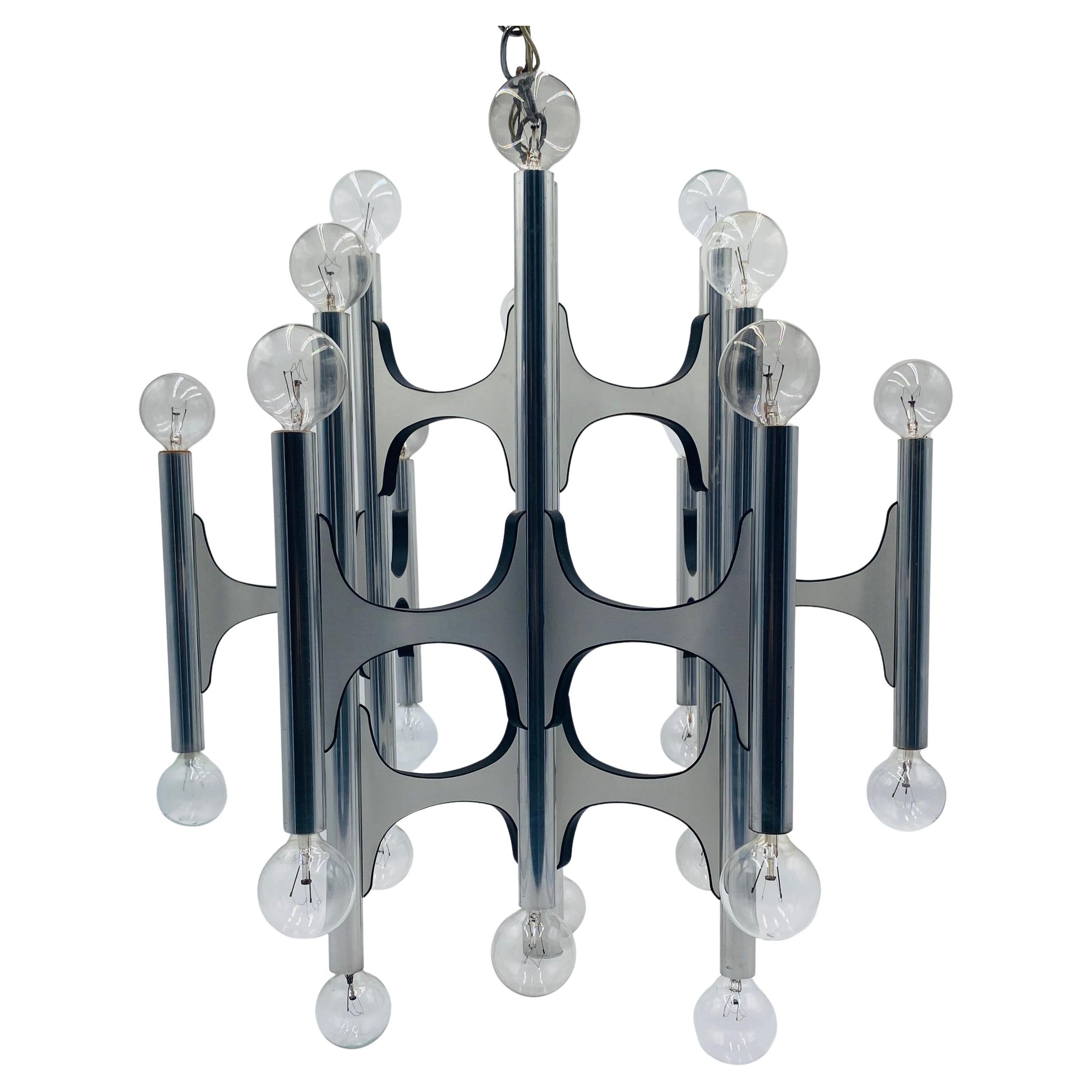 Mid Century Modern Chandelier Light Lamp by Gaetano Sciolari for Lightolier For Sale