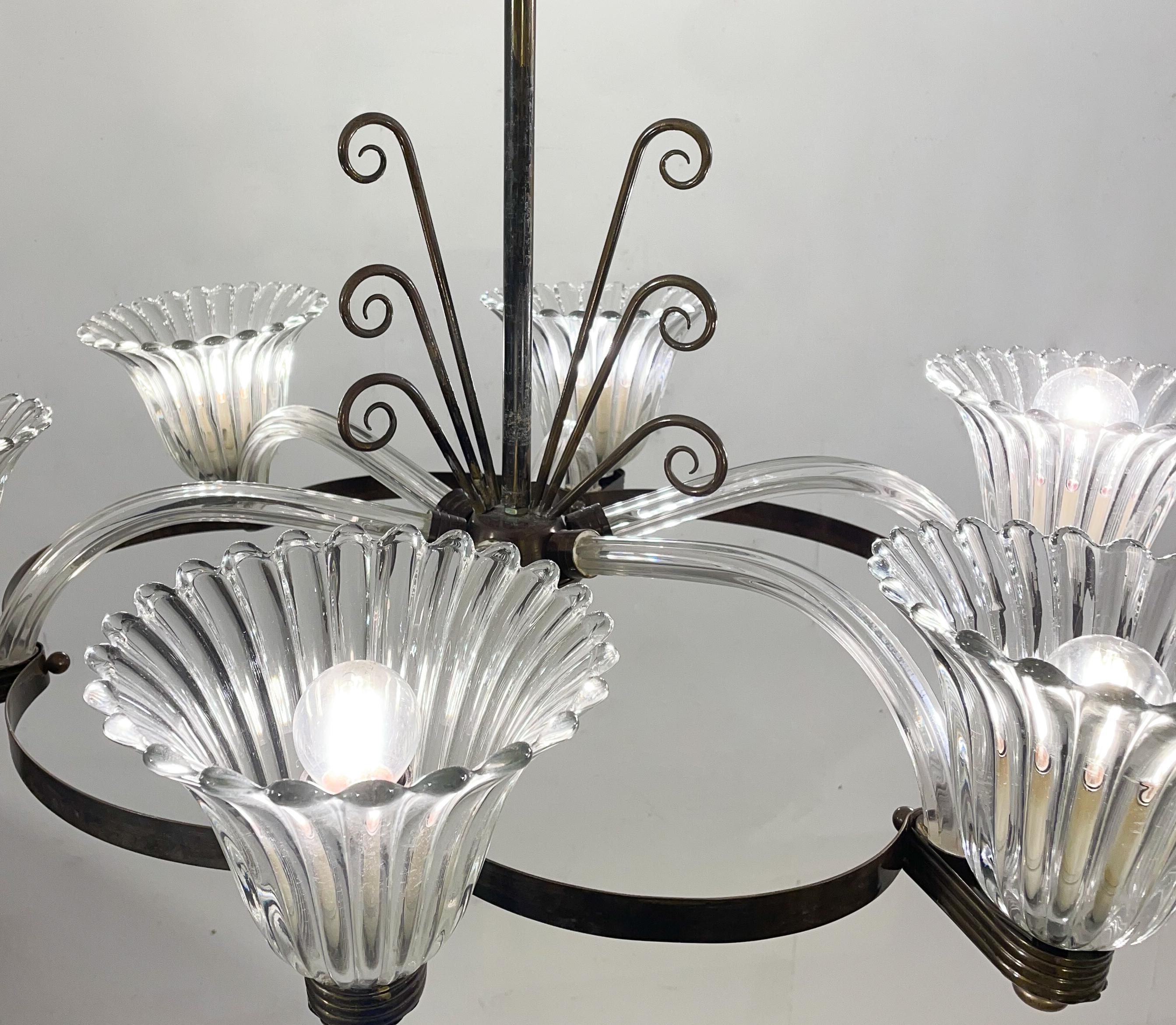 italien Lustre The Moderns, Murano, style Barovier, années 1950 en vente