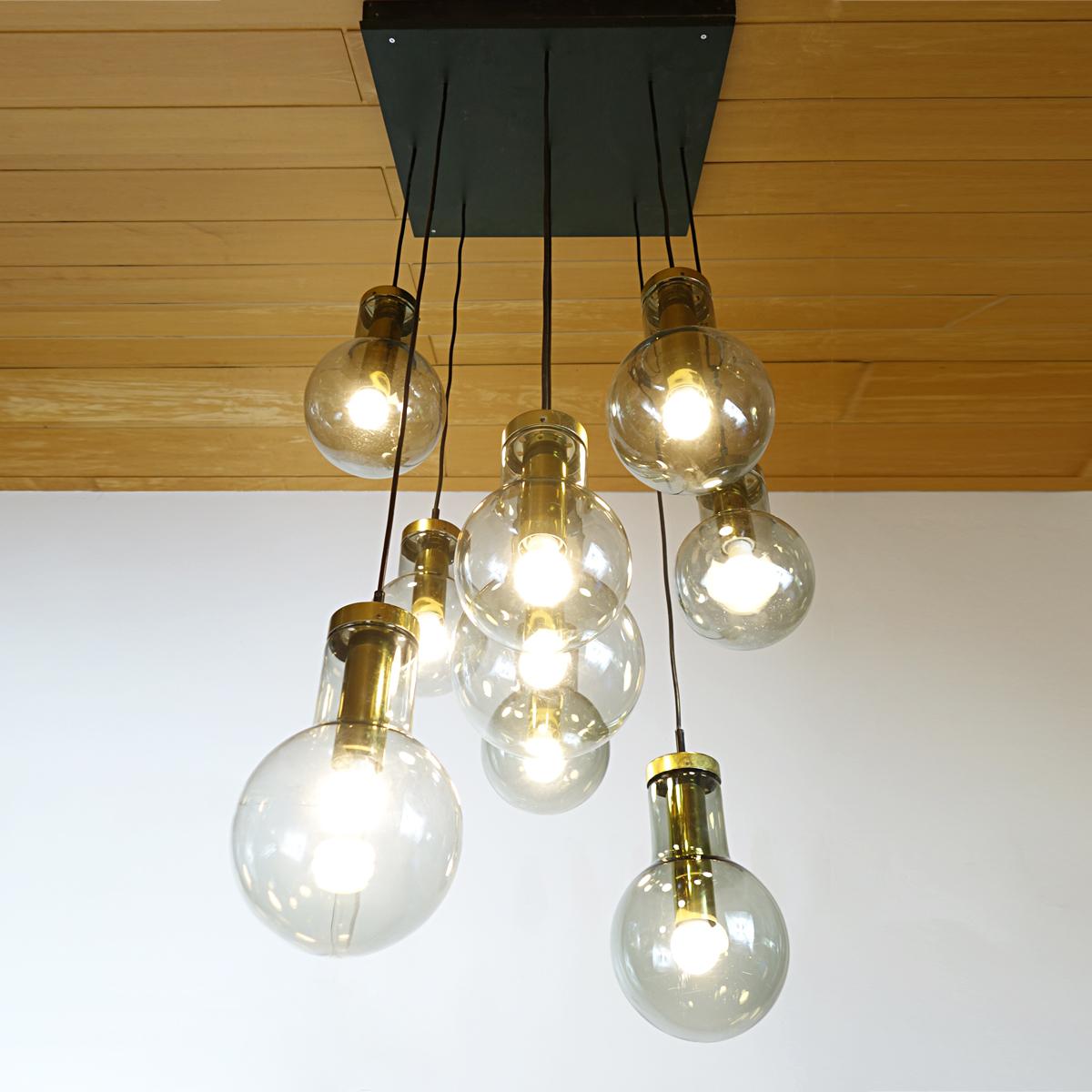 Ottone Lampadario o pendente moderno di metà secolo 