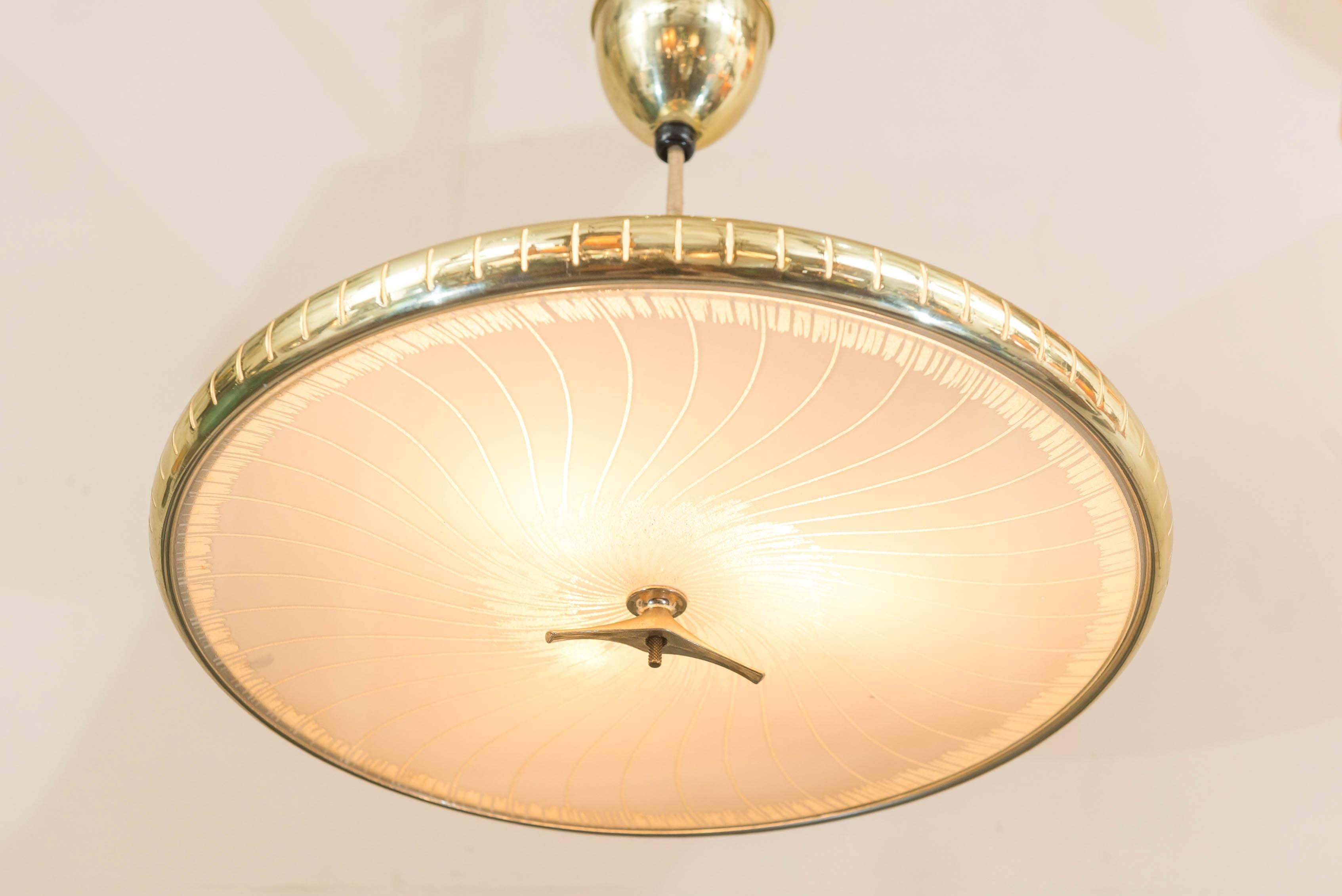 Lacquered Mid-Century Modern Chandelier or Pendant
