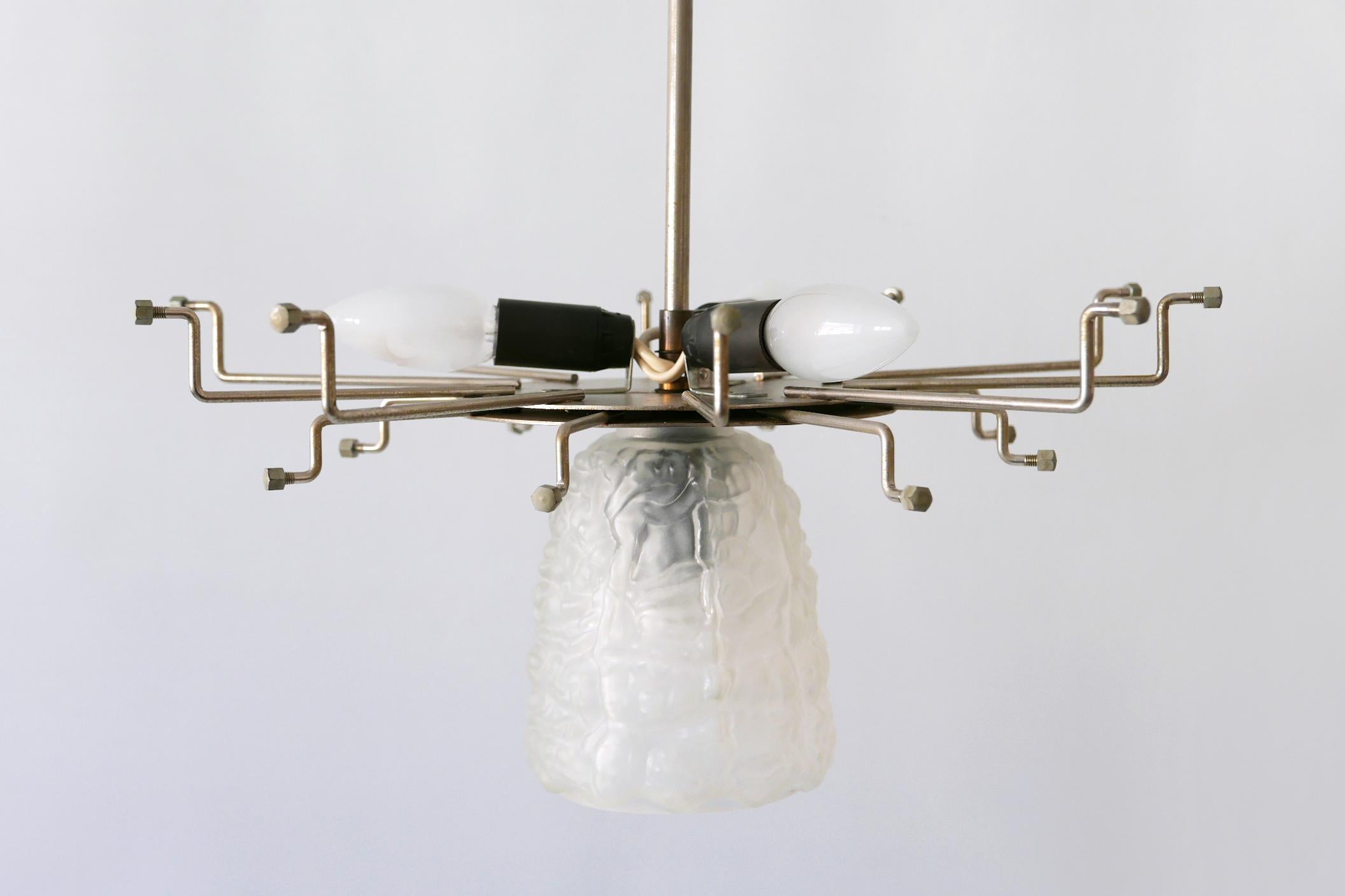 Mid-Century Modern Chandelier or Pendant Lamp with Textured Acrylic Discs, 1960s For Sale 14