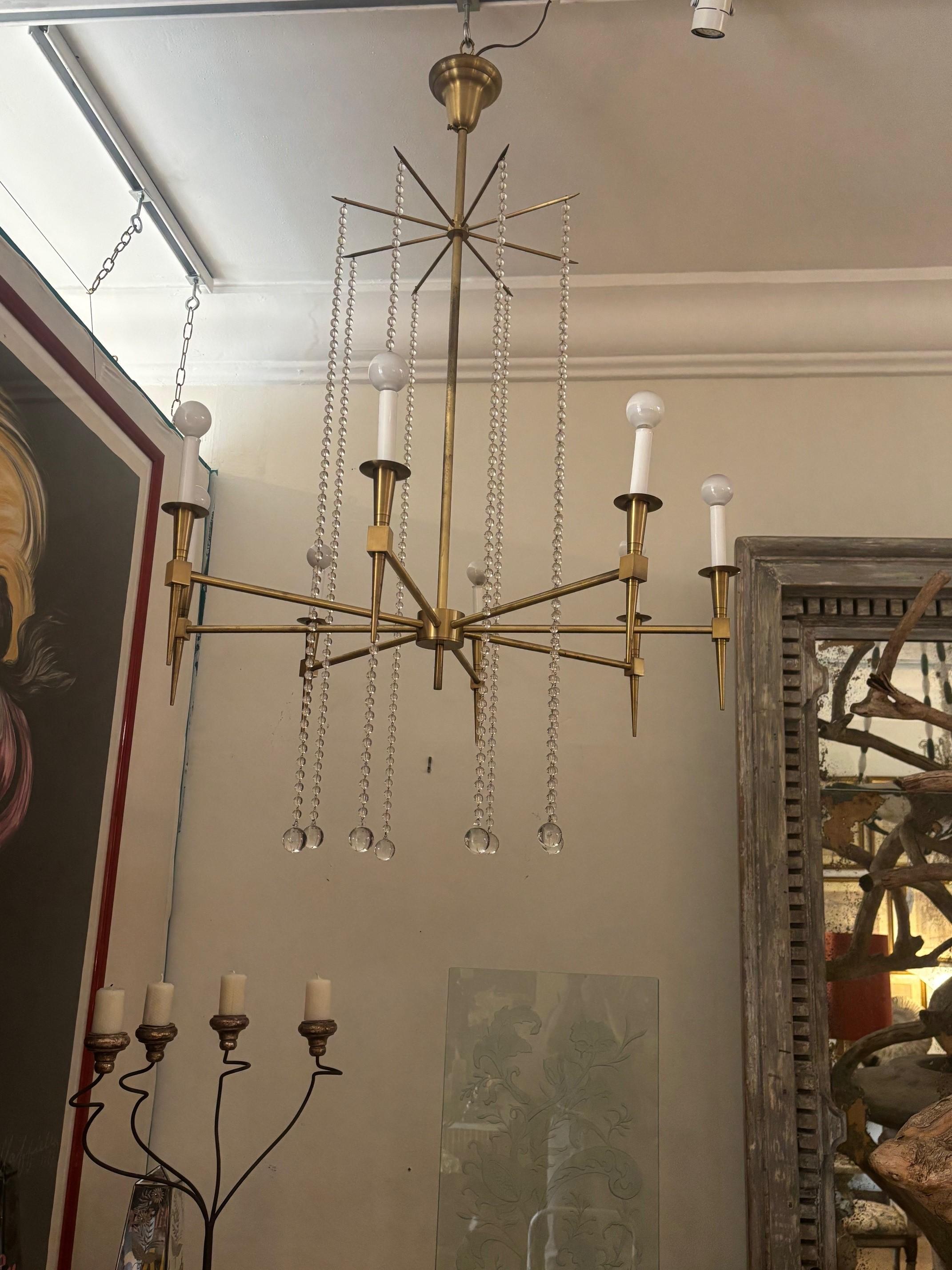 Lustre Mid Century/Modern  Laiton massif , D'après Parzinger en vente 1
