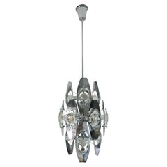 Mid-Century Modern Kronleuchter Torlasco für Stilkronen Chrom Design Italien 60er Jahre