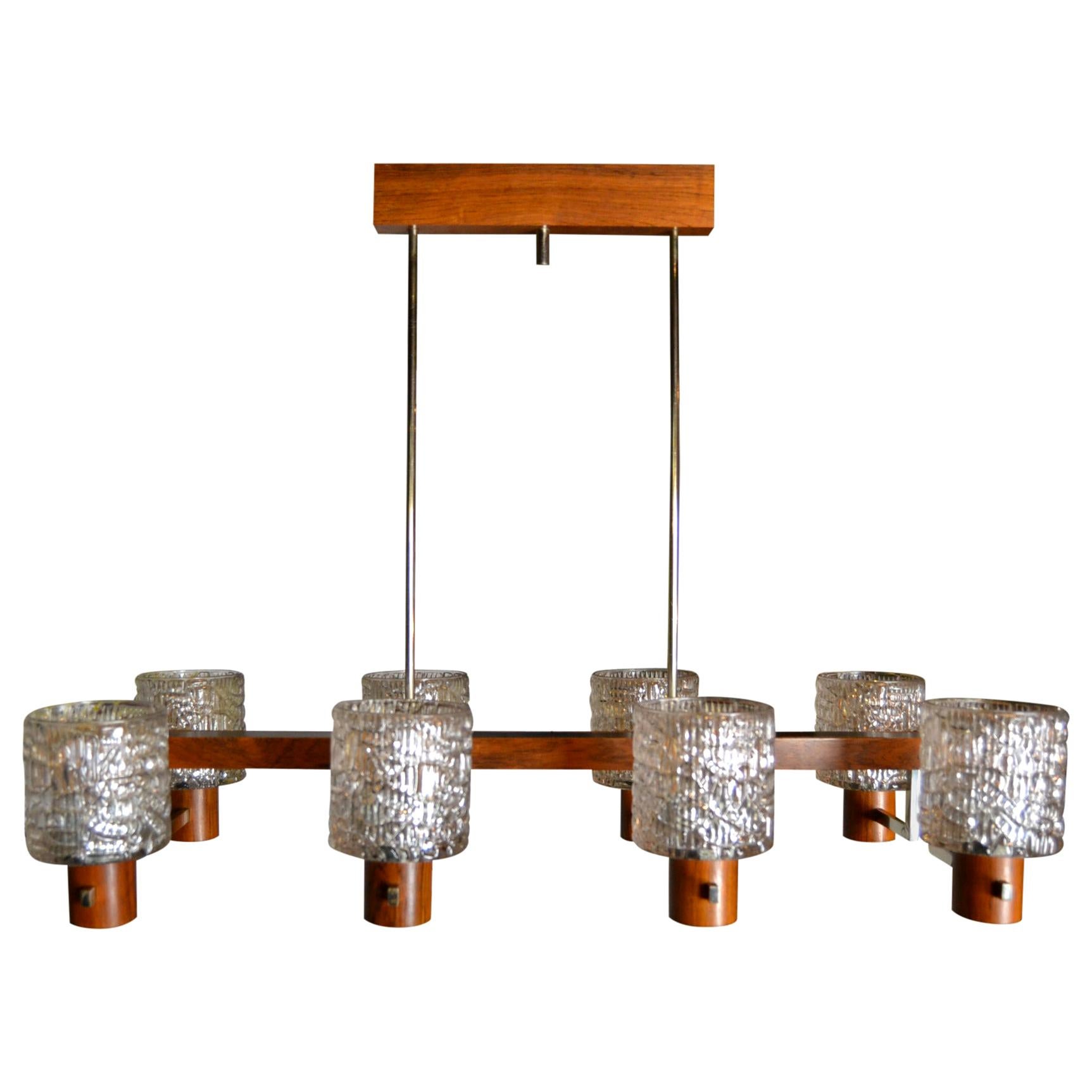 mid century modern wood chandelier