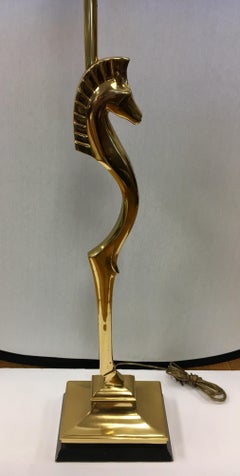 Mid Century Modern Chapman Brass Seahorse Floor Lamp