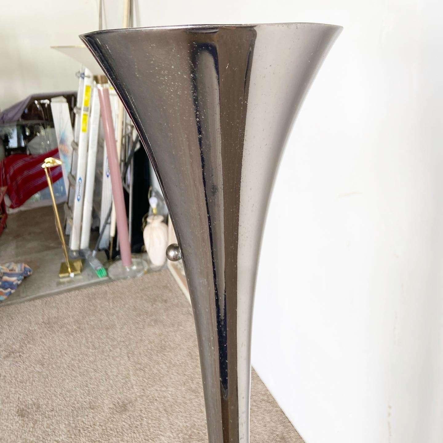 Mid-Century Modern Charcoal Laurel Floor Lamp For Sale 4