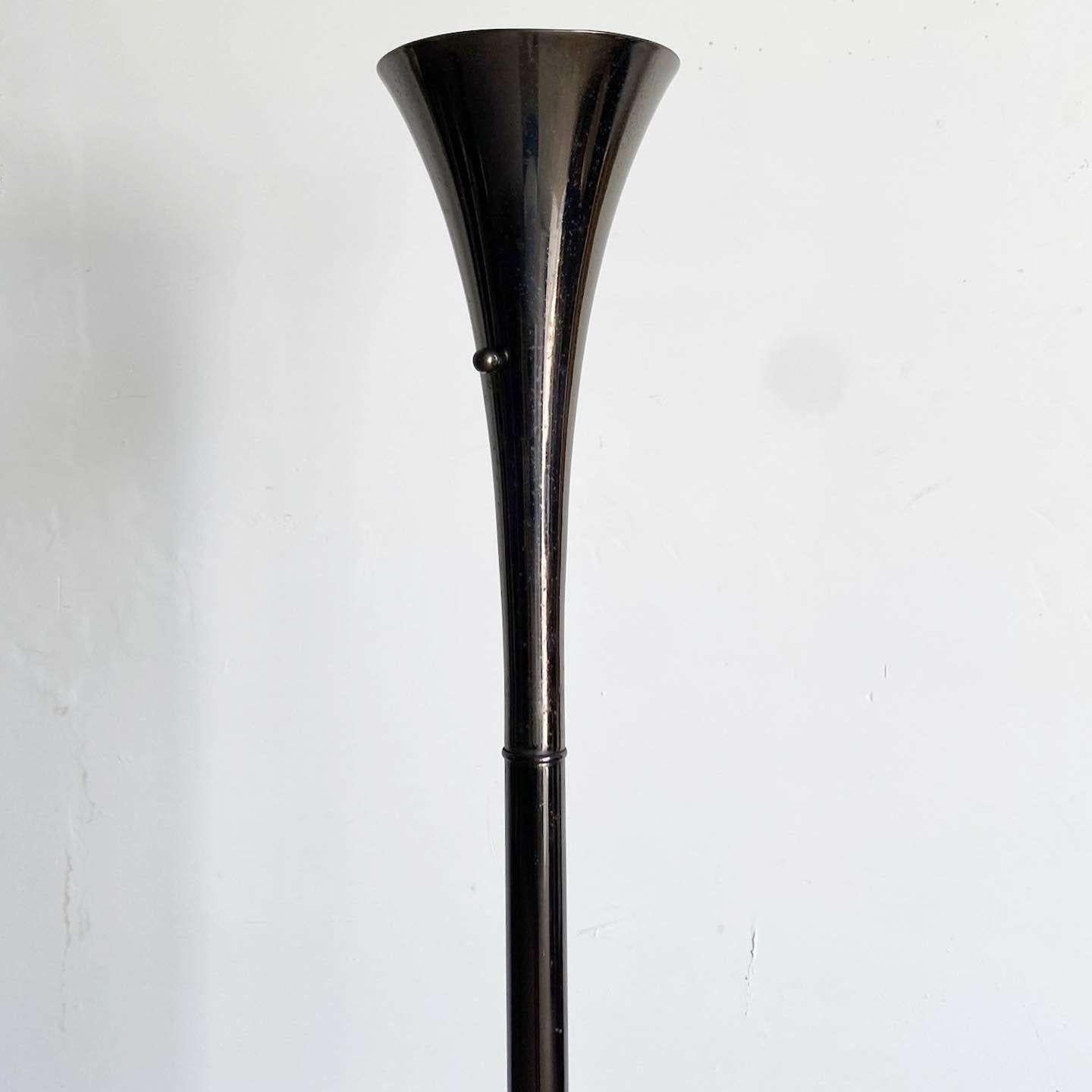 Excellent vintage mid century modern charcoal metal floor lamp.