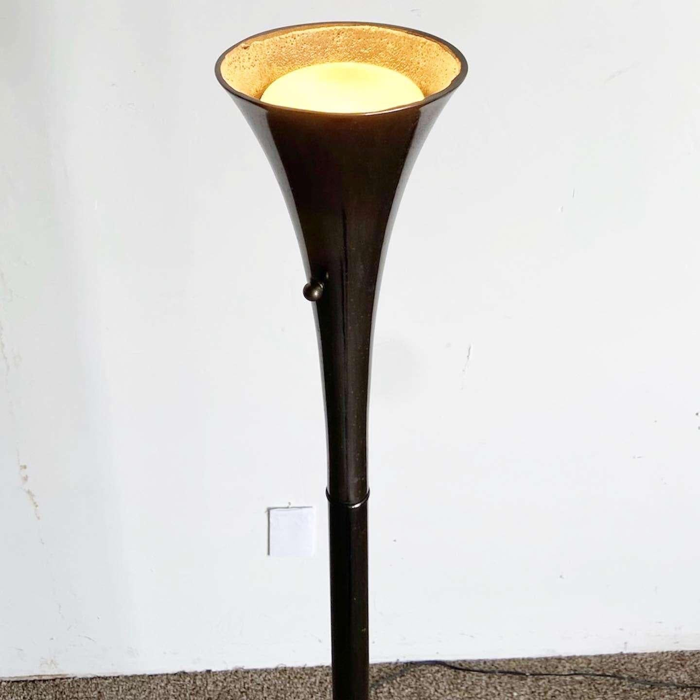Late 20th Century Mid-Century Modern Charcoal Laurel Floor Lamp For Sale