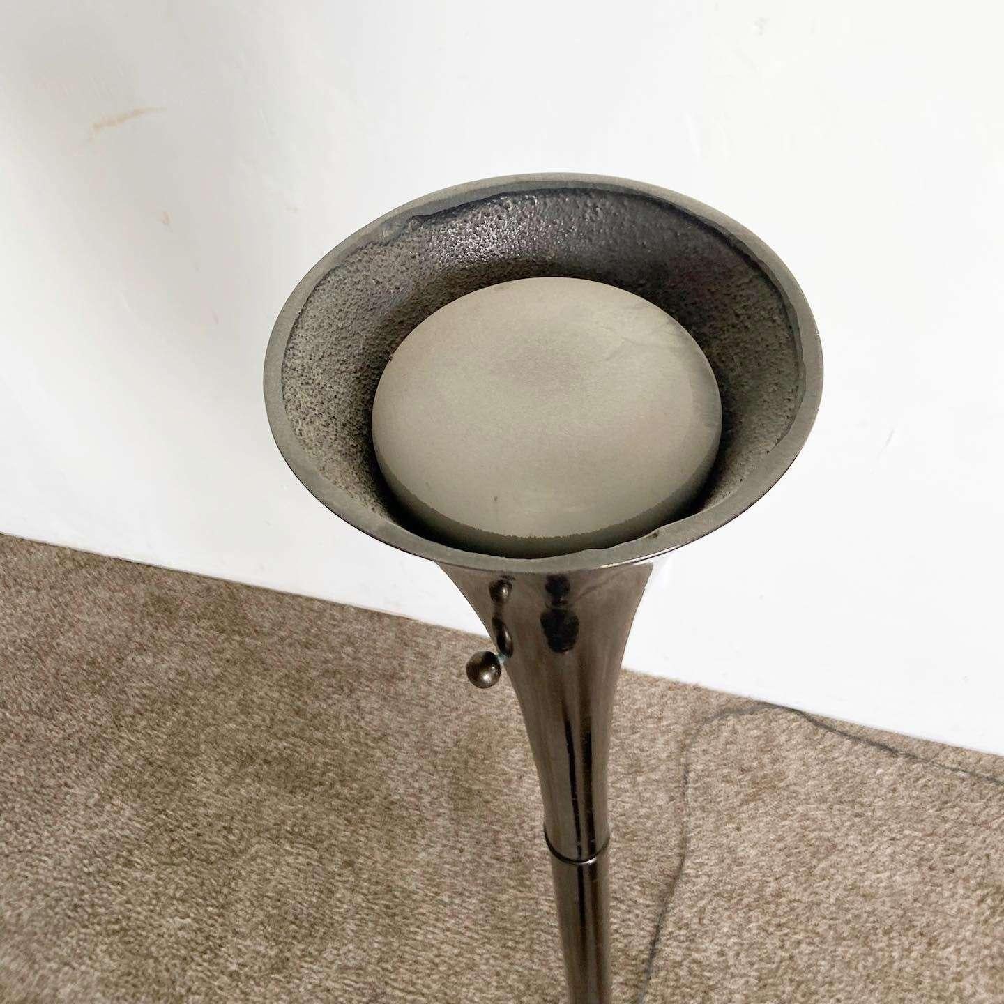 Mid-Century Modern Charcoal Laurel Floor Lamp For Sale 2