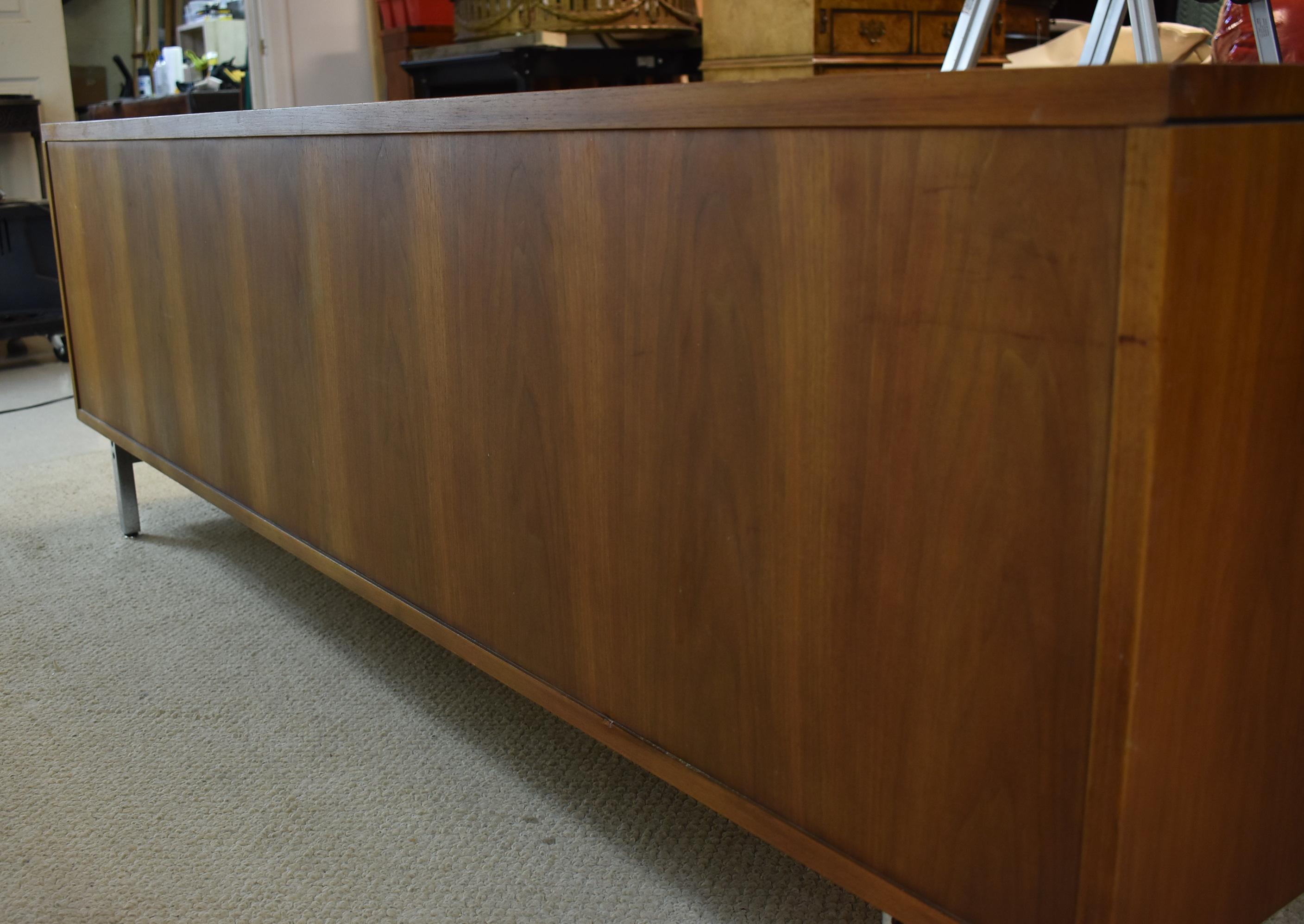 20th Century Mid-Century Modern Charles Eames for Herman Miller Walnut & Chrome Credenza