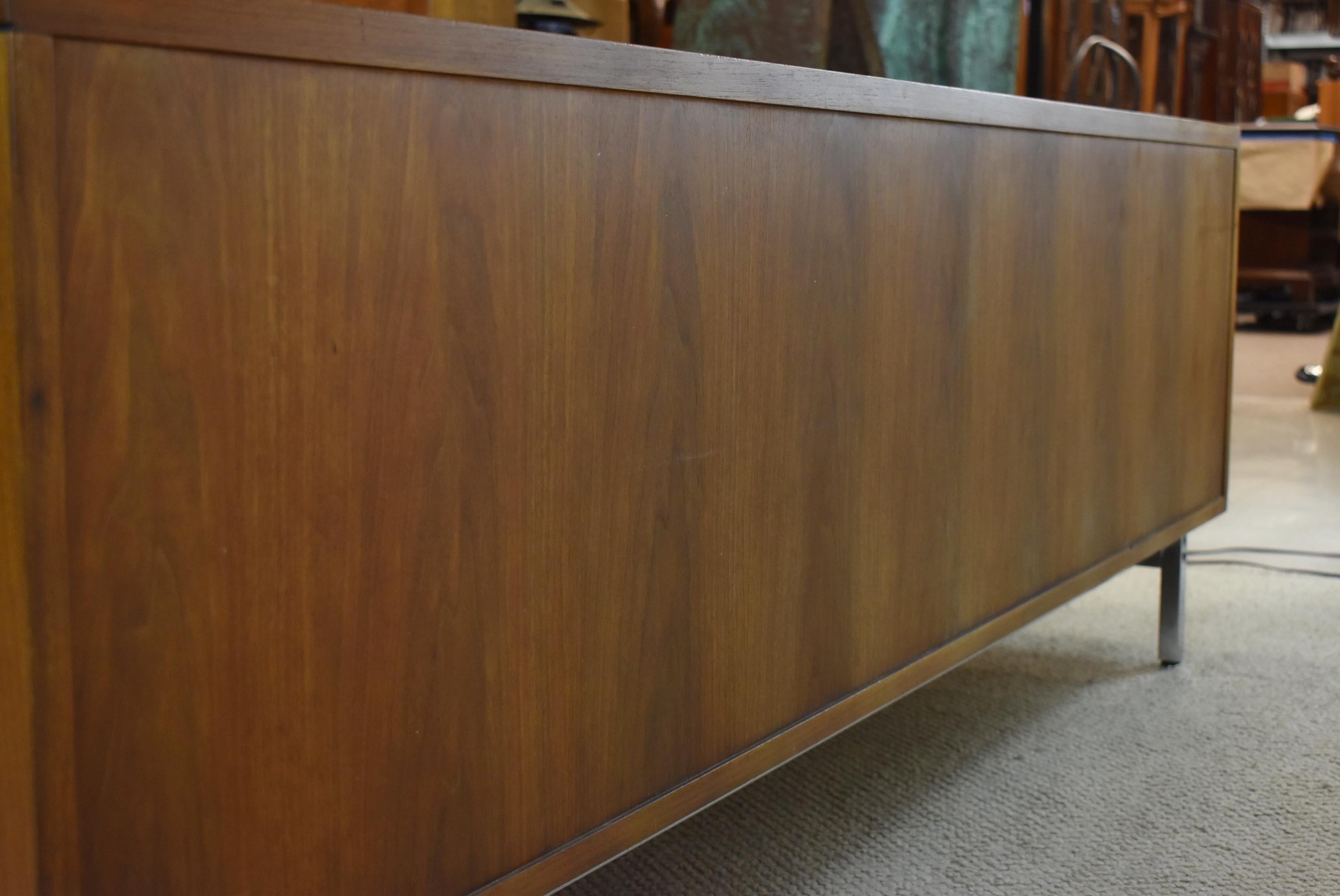 Mid-Century Modern Charles Eames for Herman Miller Walnut & Chrome Credenza 1