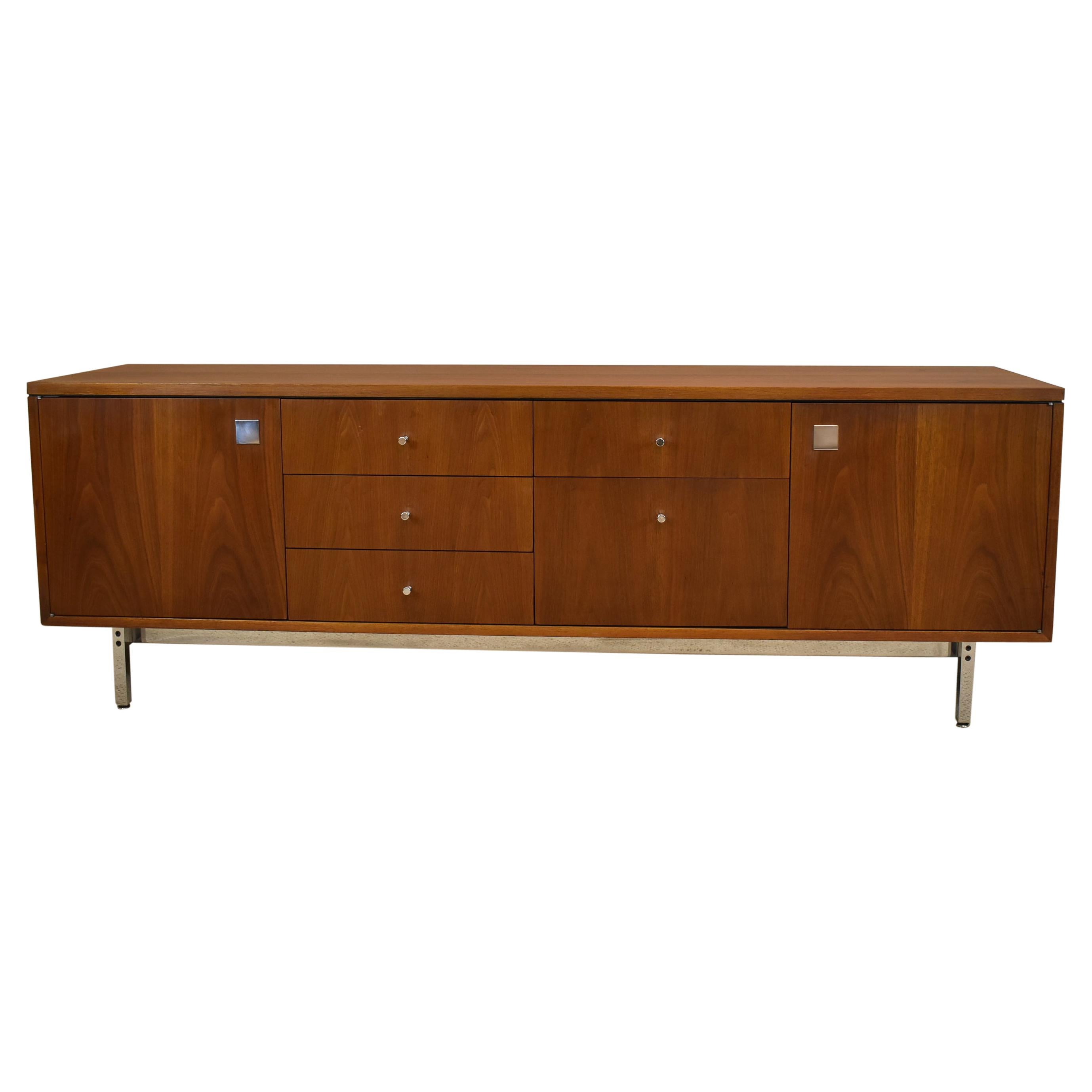 Mid-Century Modern Charles Eames for Herman Miller Walnut & Chrome Credenza