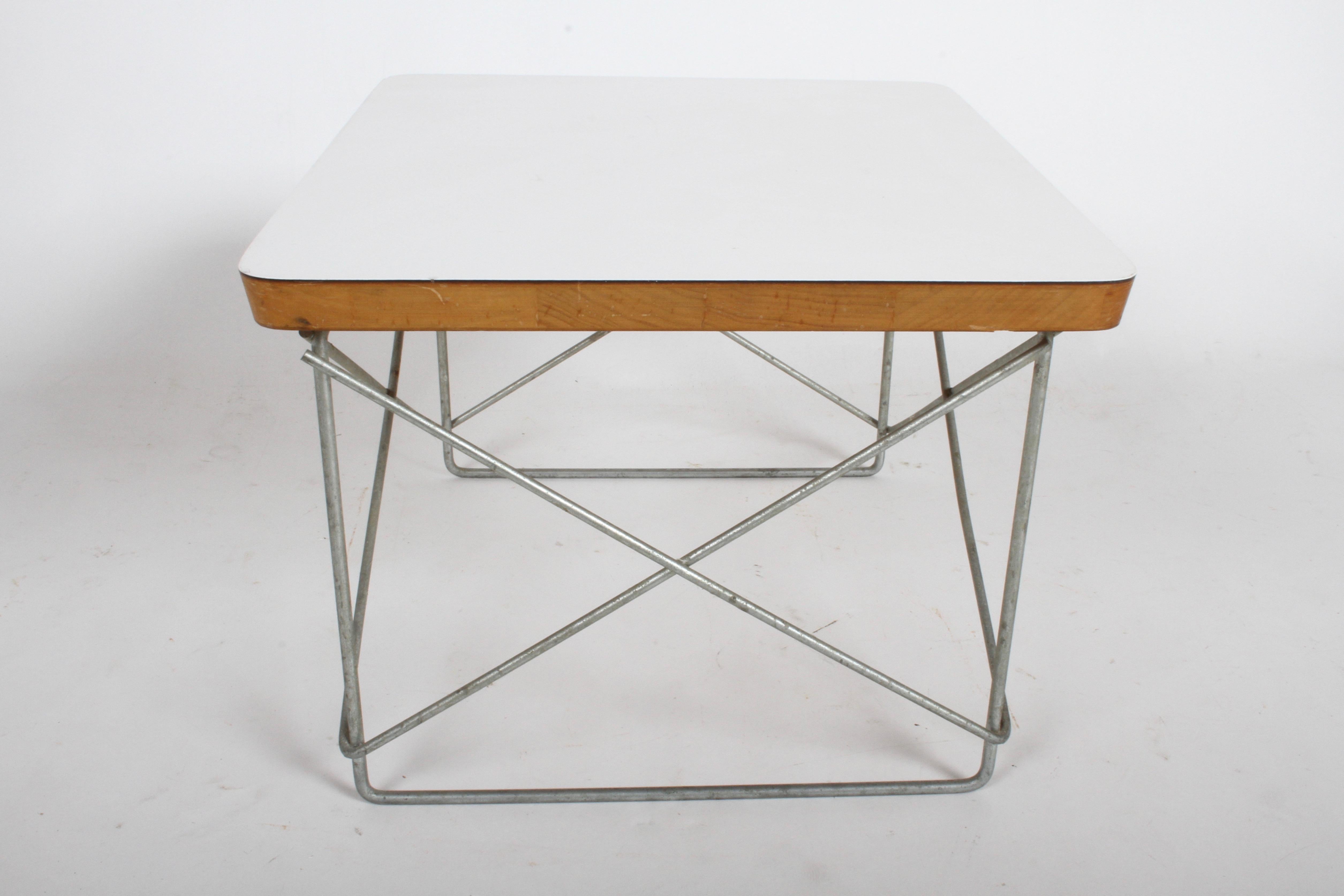 Mid-Century Modern Charles Eames for Herman Miller White Top LTR Tables In Good Condition In St. Louis, MO
