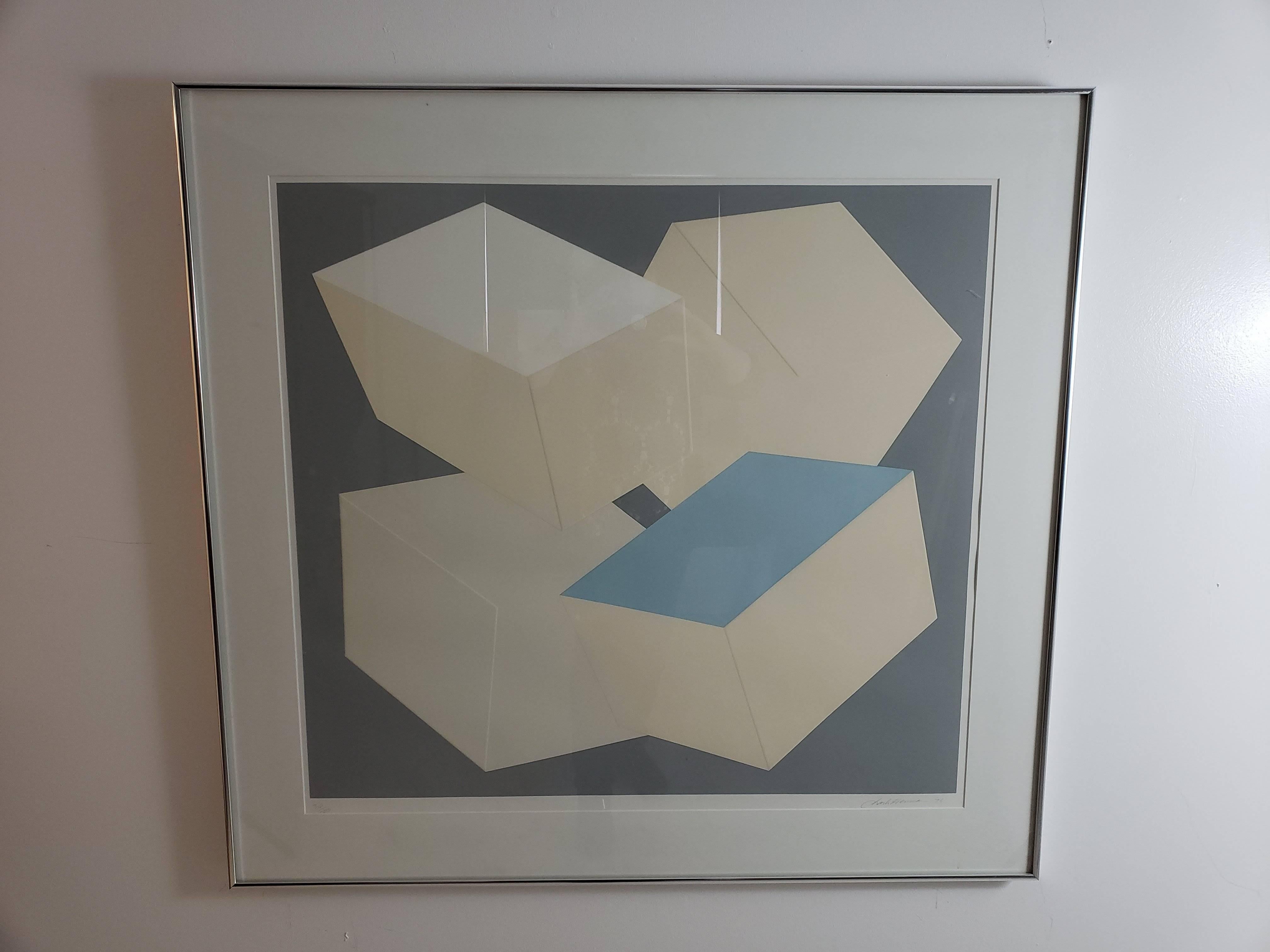North American Mid-Century Modern Charles Hinman 1976 Pace Editions Lithograph