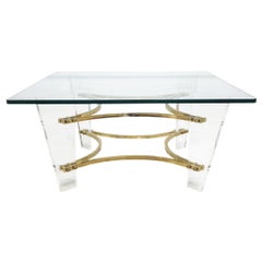 Mid-Century Modern Charles Hollis Jones Lucite and Brass Coffee Table Mid-Century Modern Charles Hollis Jones Lucite and Brass Coffee Table