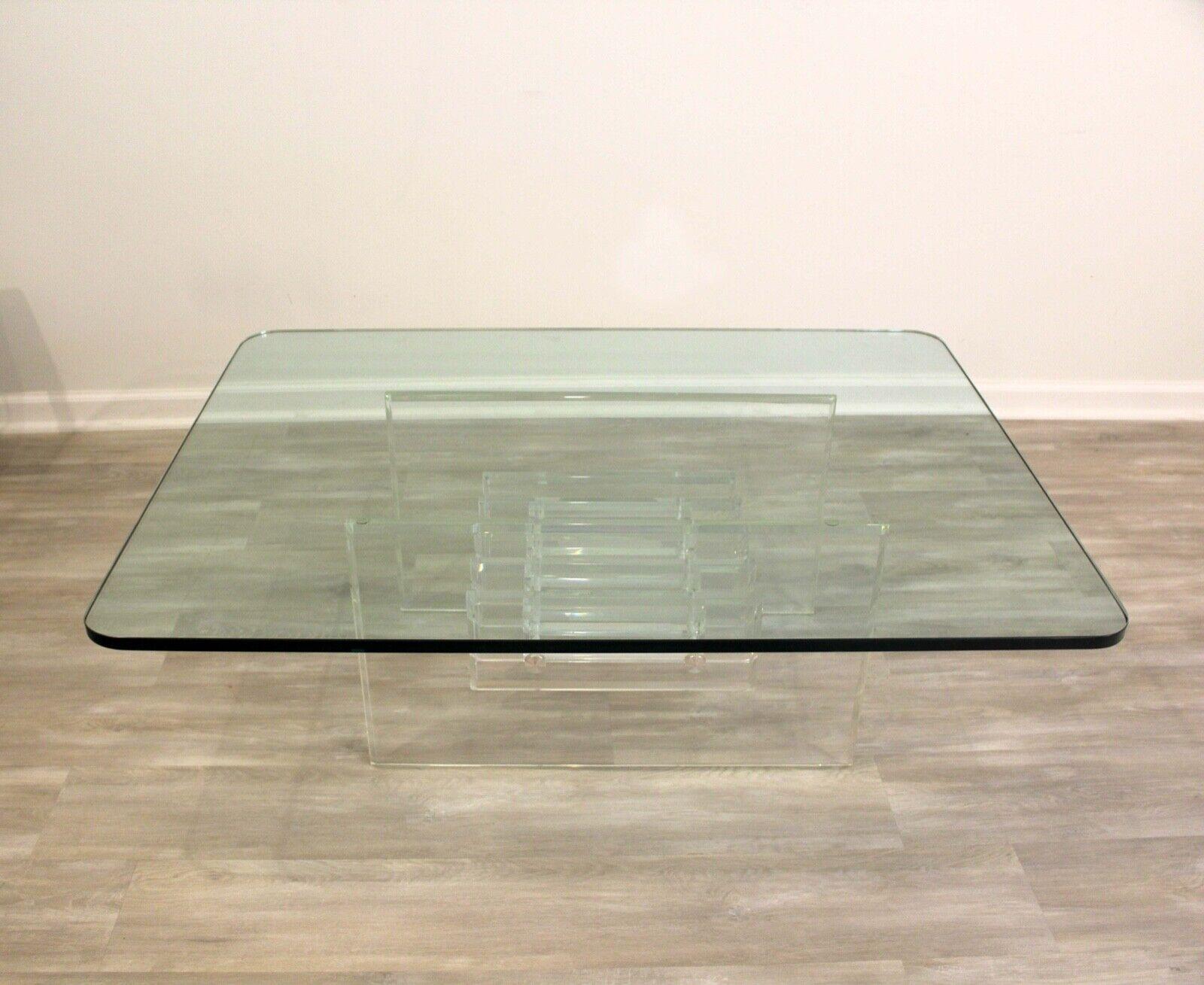 Mid-Century Modern Charles Hollis Jones Lucite Coffee Table In Good Condition For Sale In Keego Harbor, MI