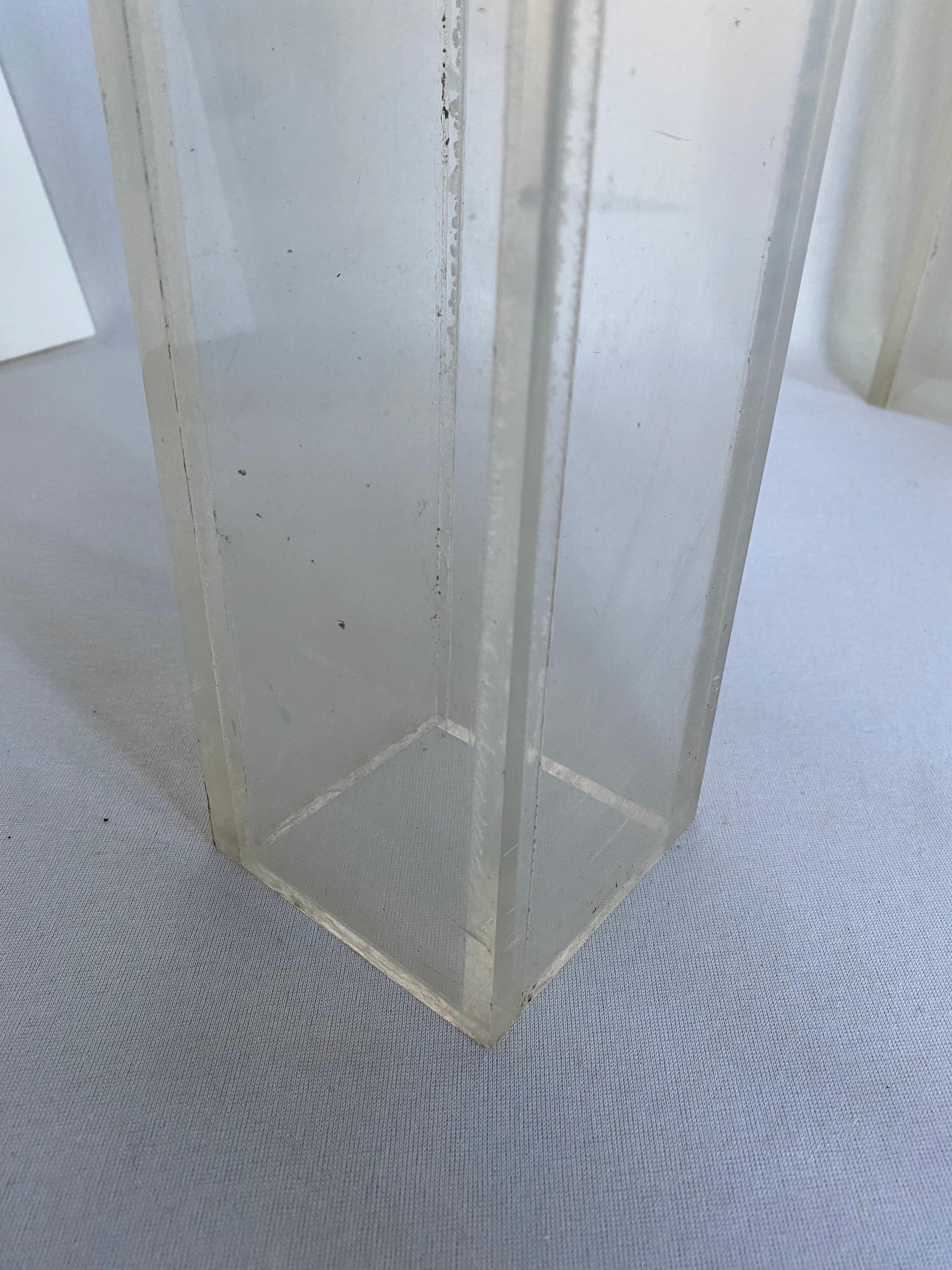 Mid-Century Modern Charles Hollis Jones Style Square Lucite End Side Table 7